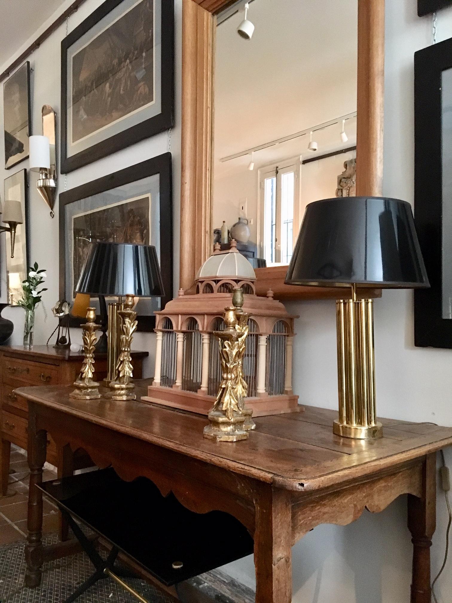 Pair of 1970 Italian Brass Table Lamps Gaetano Sciolari Style 4