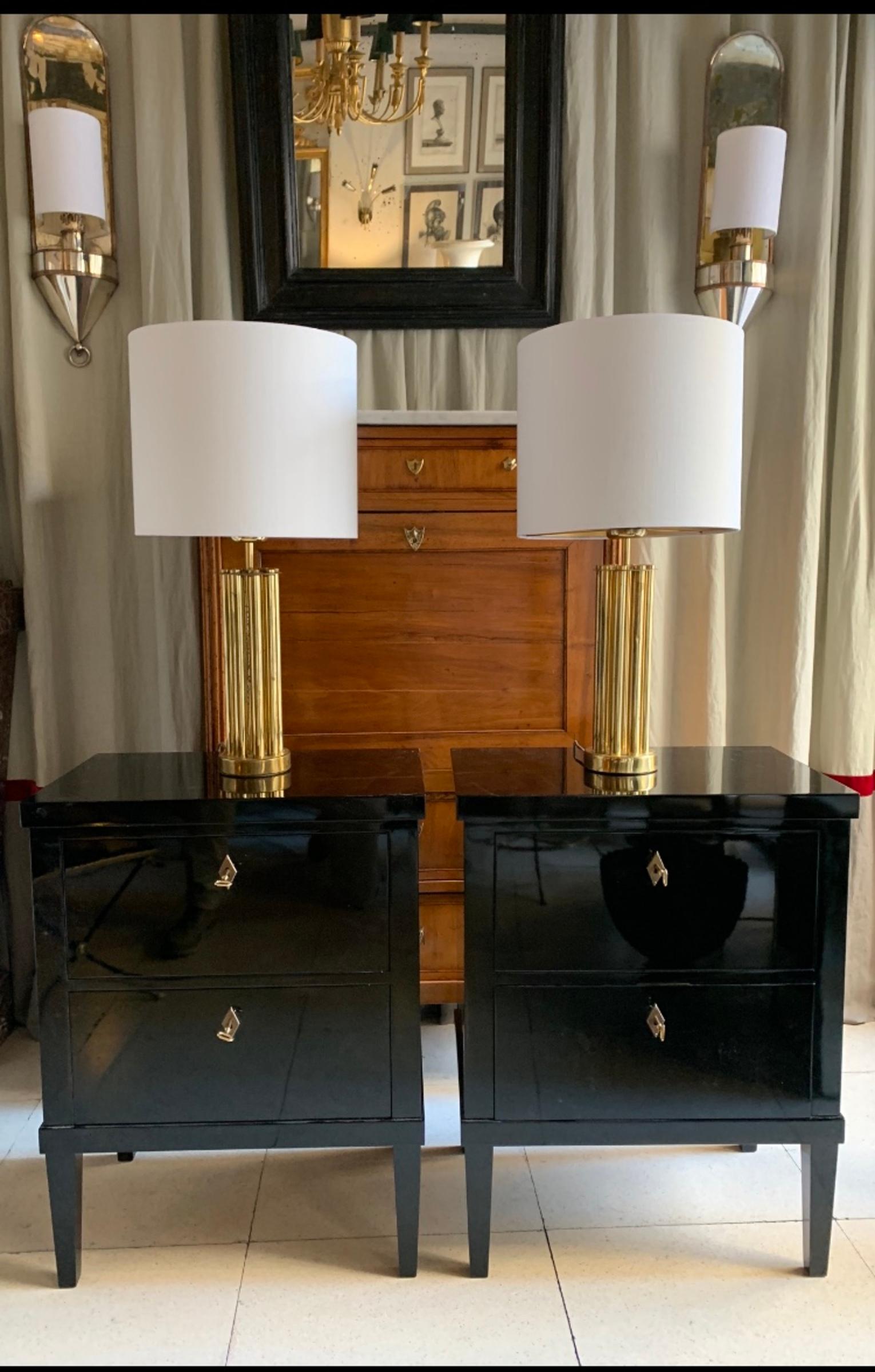 Pair of 1970 Italian Brass Table Lamps Gaetano Sciolari Style 10