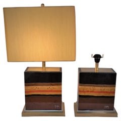 Pair of 1970 Modern Lacquered Table Lamps by J.C. Mahey