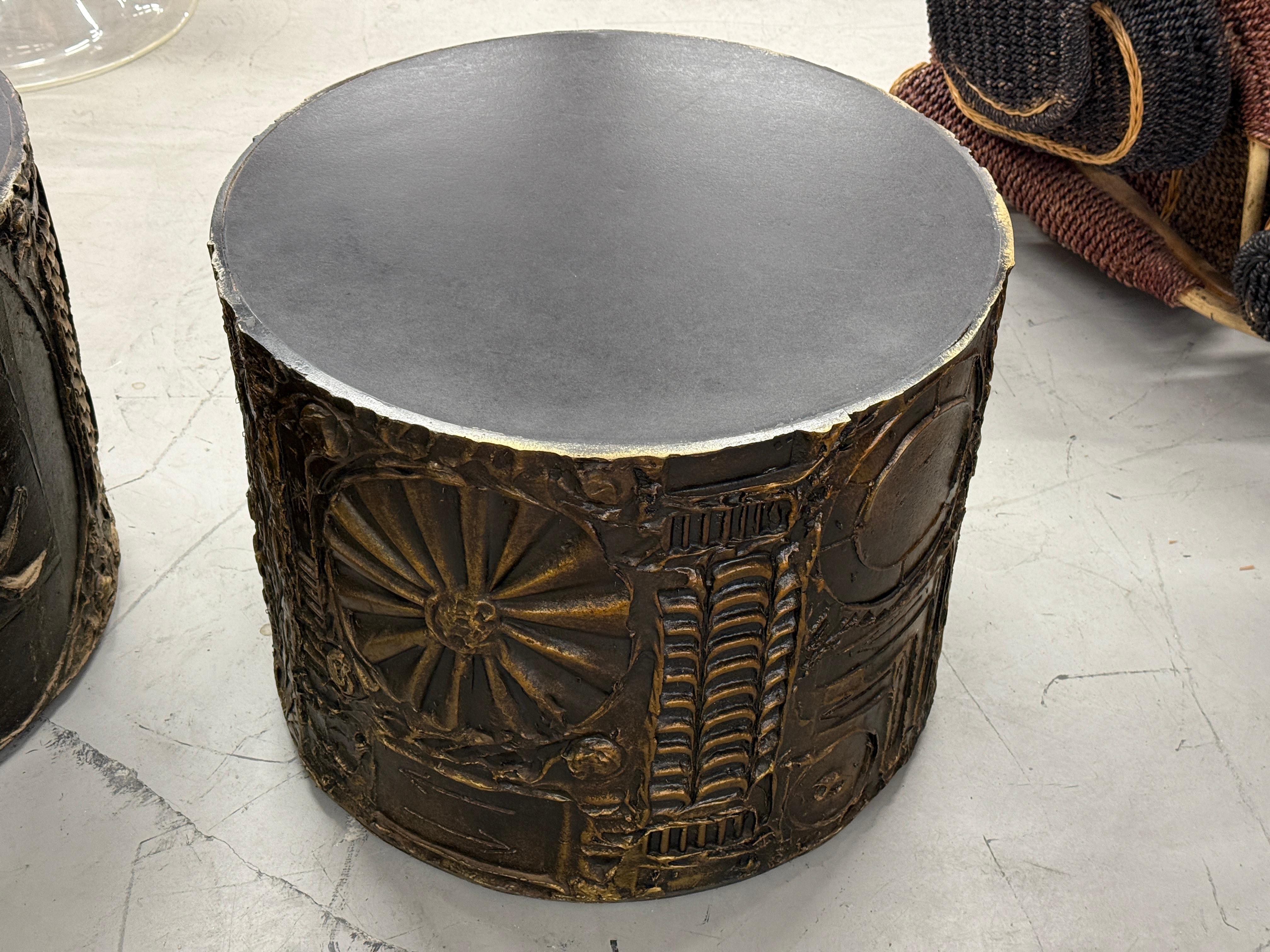 Coppia di tavoli da batteria brutalisti di Adrian Pearsall degli anni '70 in vendita 2