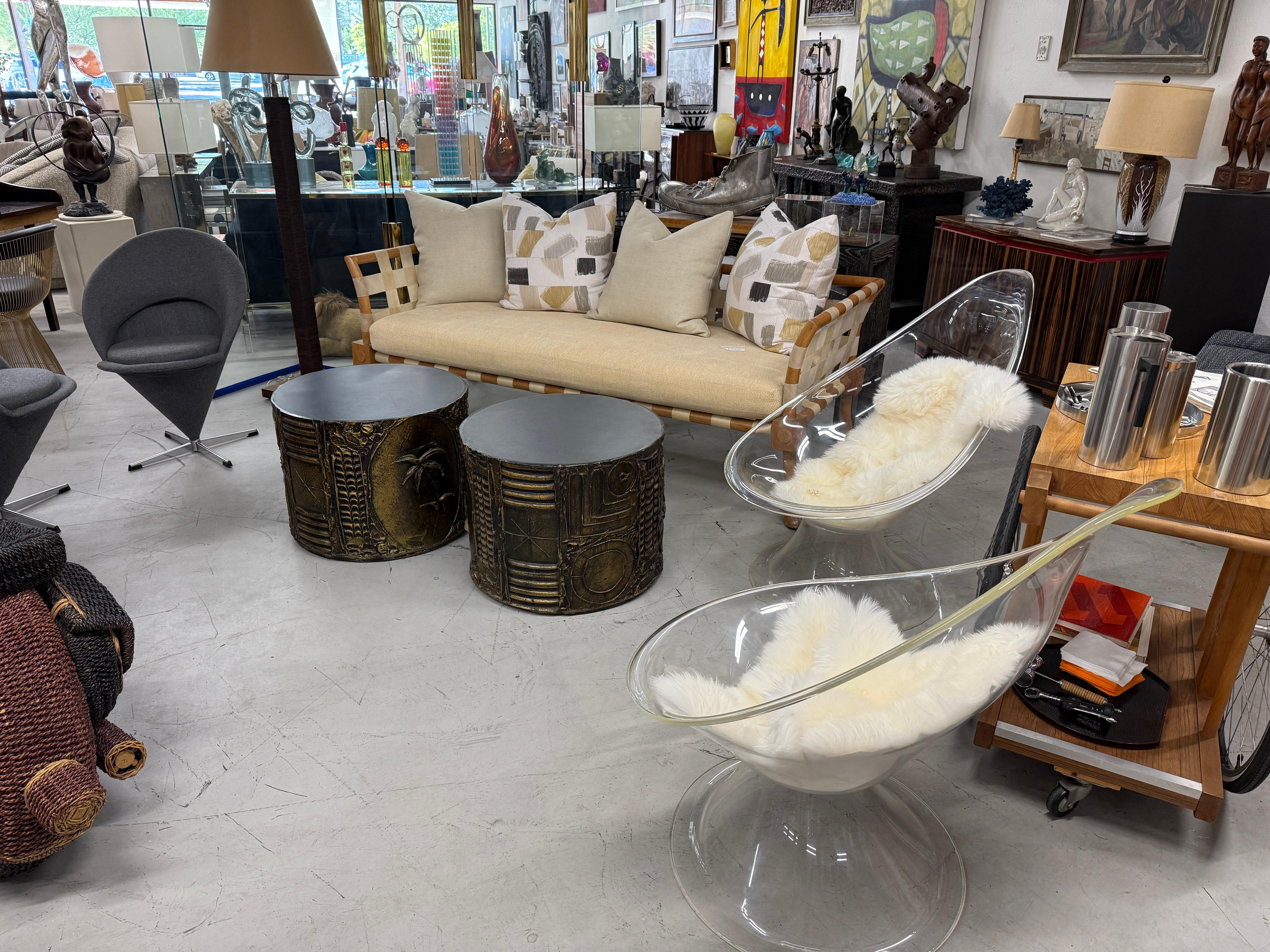 Coppia di tavoli da batteria brutalisti di Adrian Pearsall degli anni '70 in vendita 6