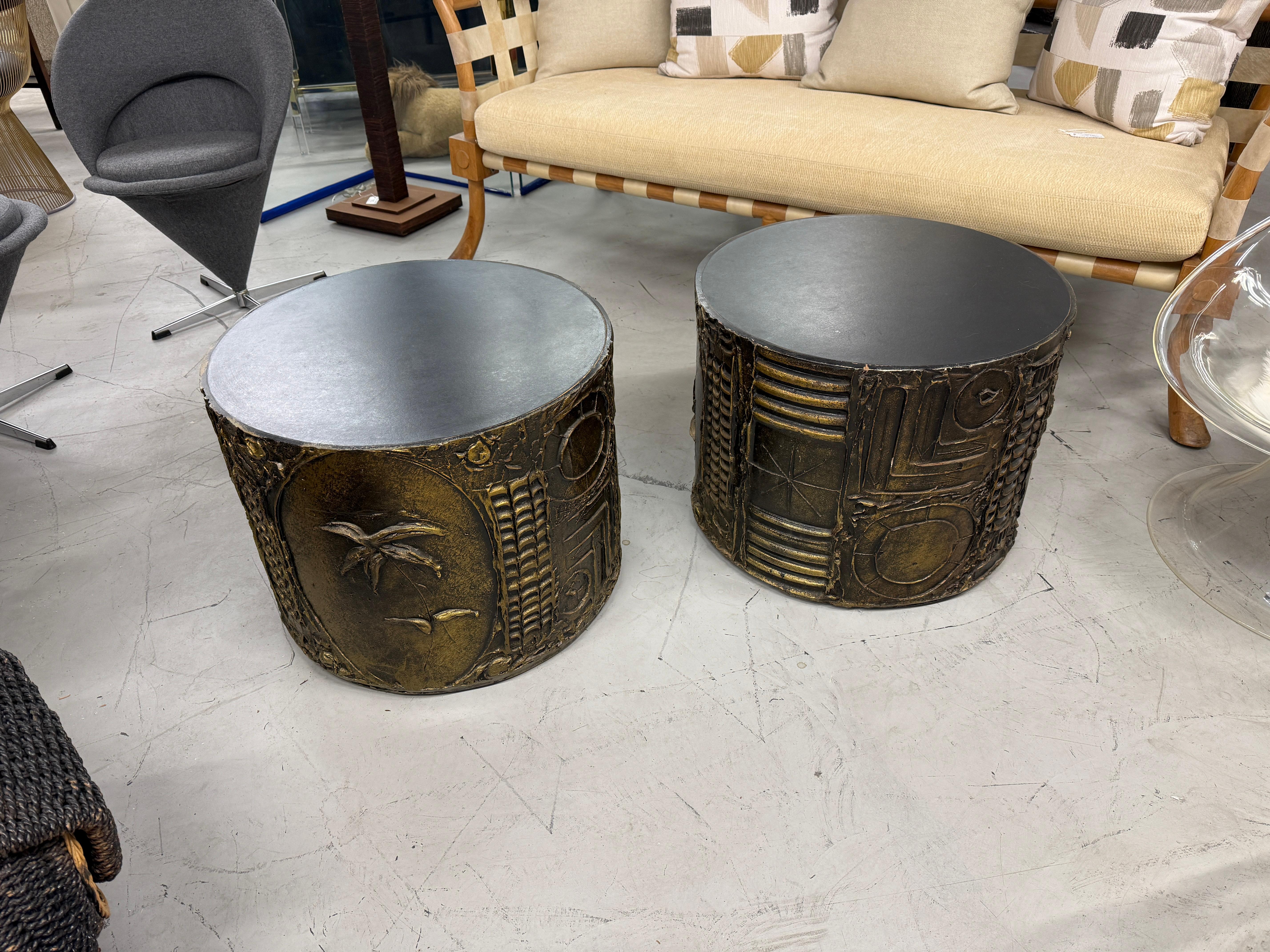 Coppia di tavoli da batteria brutalisti di Adrian Pearsall degli anni '70 in vendita 7