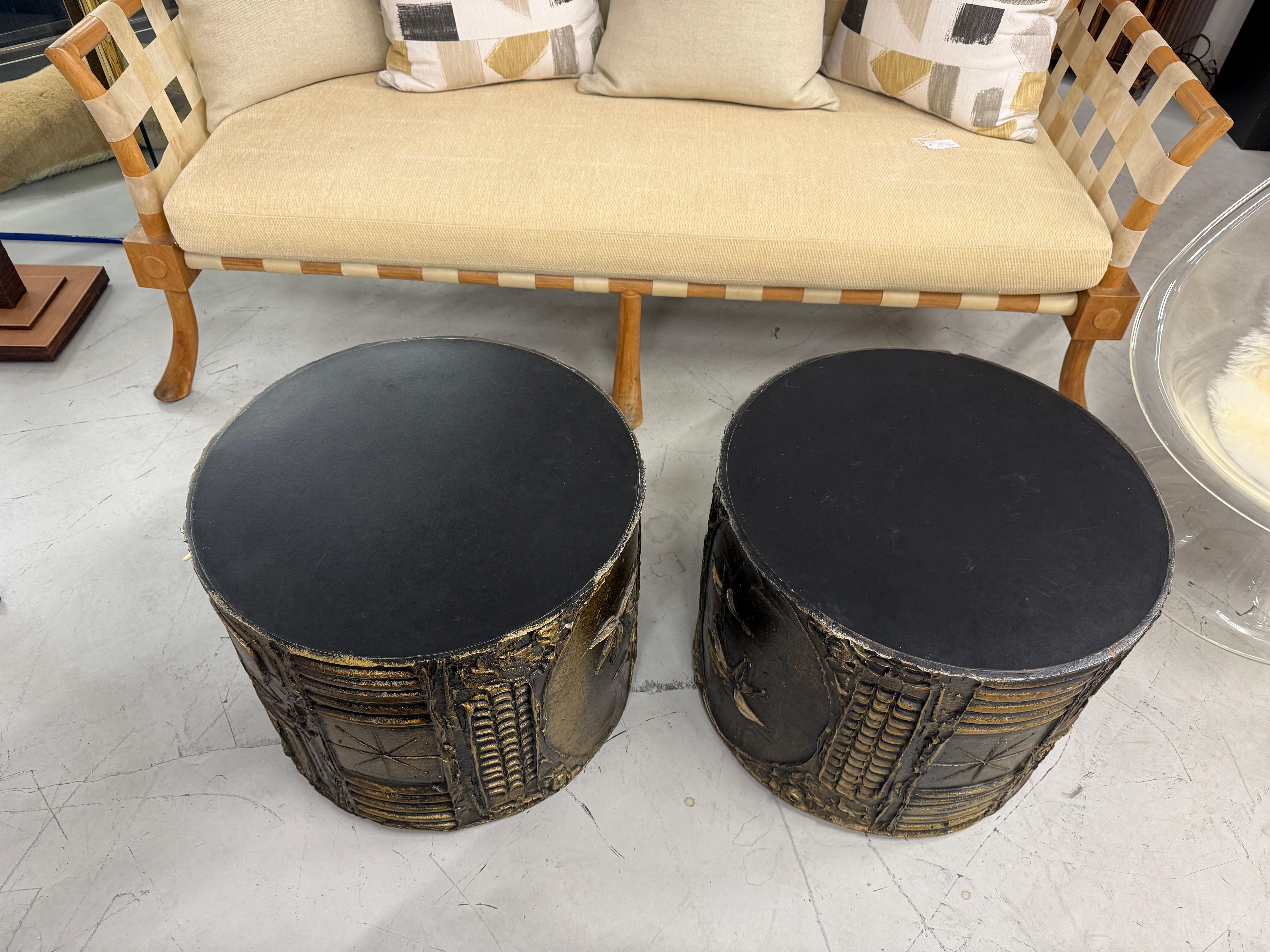 Coppia di tavoli da batteria brutalisti di Adrian Pearsall degli anni '70 in vendita 8