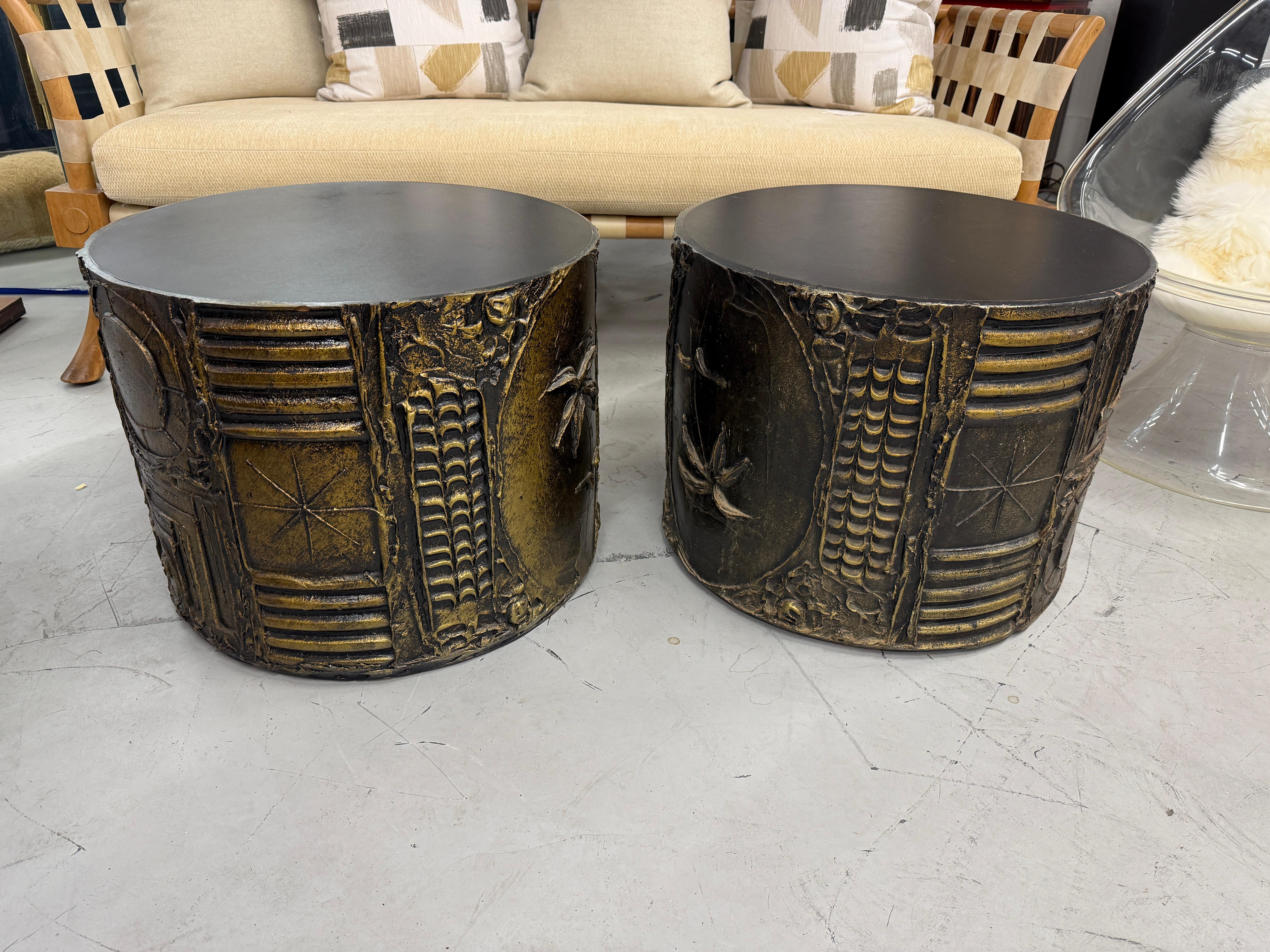 Coppia di tavoli da batteria brutalisti di Adrian Pearsall degli anni '70 in vendita 9