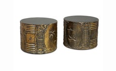 Pair of 1970’s Adrian Pearsall Brutalist Drum Tables