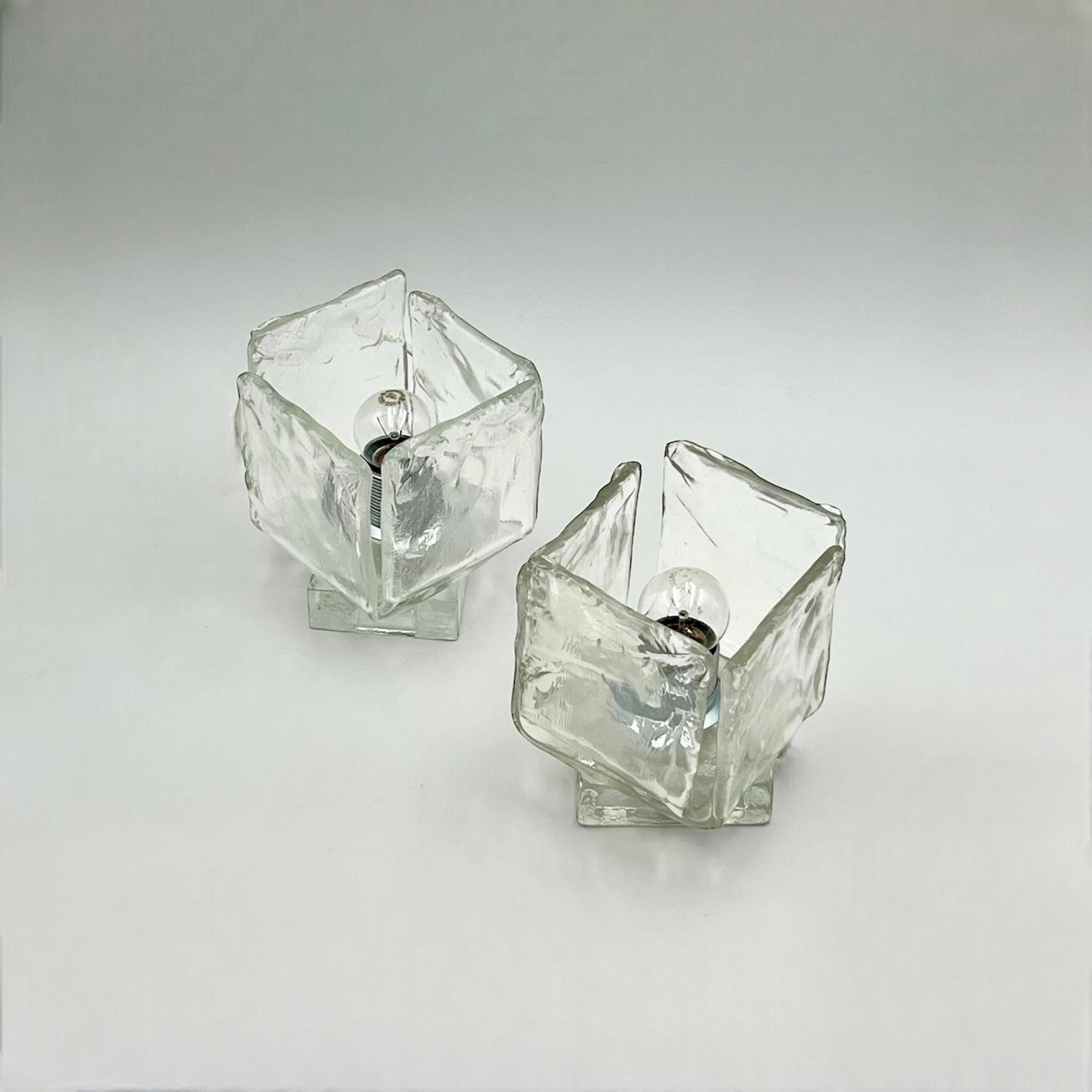 Pair of 1970s Artisanal Murano Glass Lamps by Vetrerie Toso 1