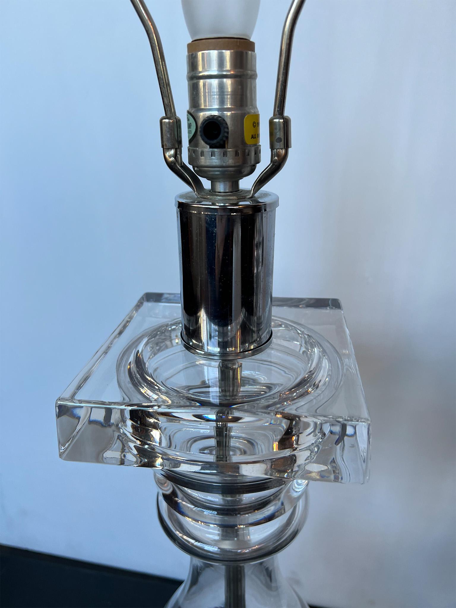 Paire de lampes en forme de balustre des années 1970 par Chapman Glass Bon état - En vente à New York, NY