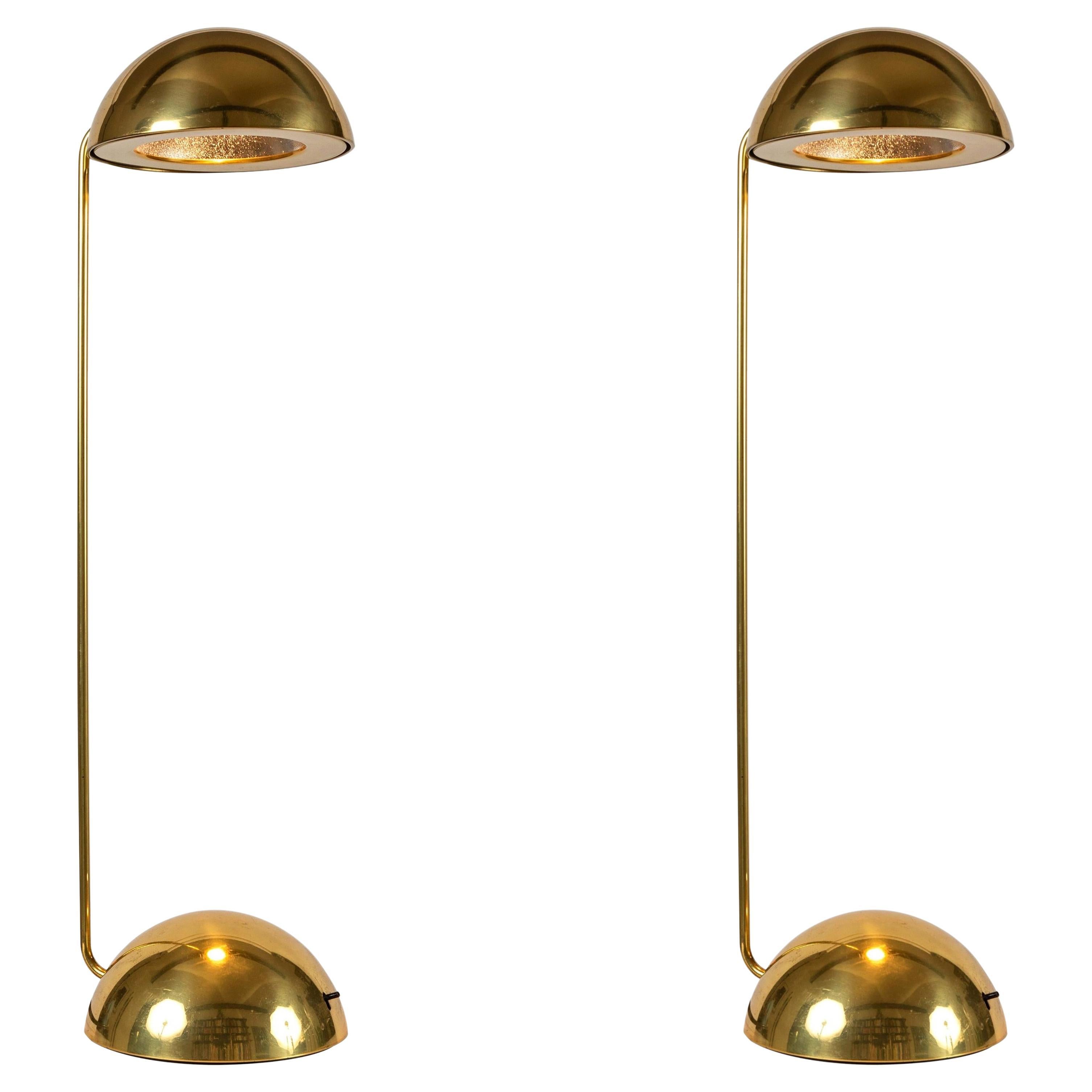 Pair of 1970s Barbieri & Marianelli Brass 'Bikini' Table Lamps for Tronconi