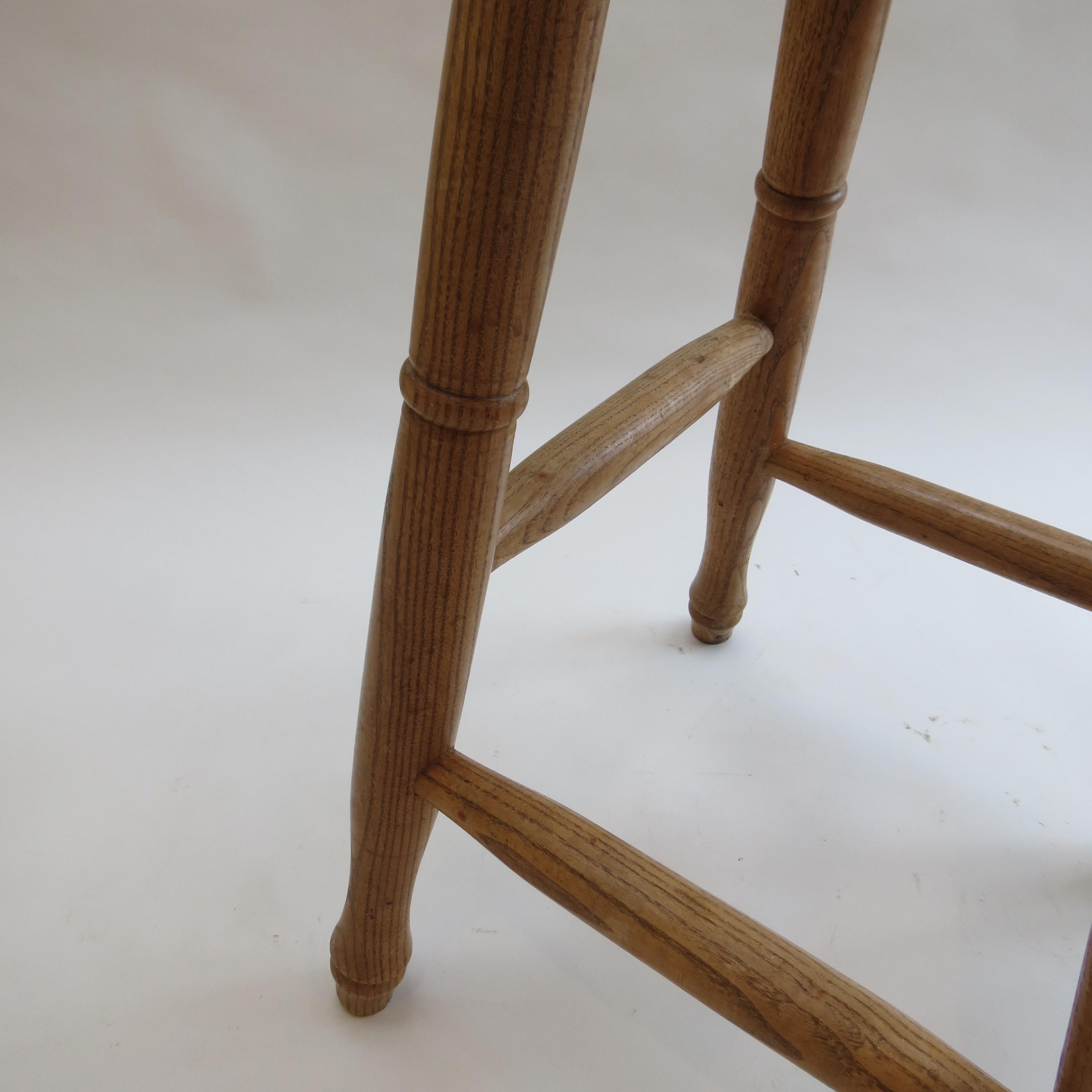 Pair of 1970s Bespoke Made Solid Ash Bar High Stools In Good Condition In Stow on the Wold, GB