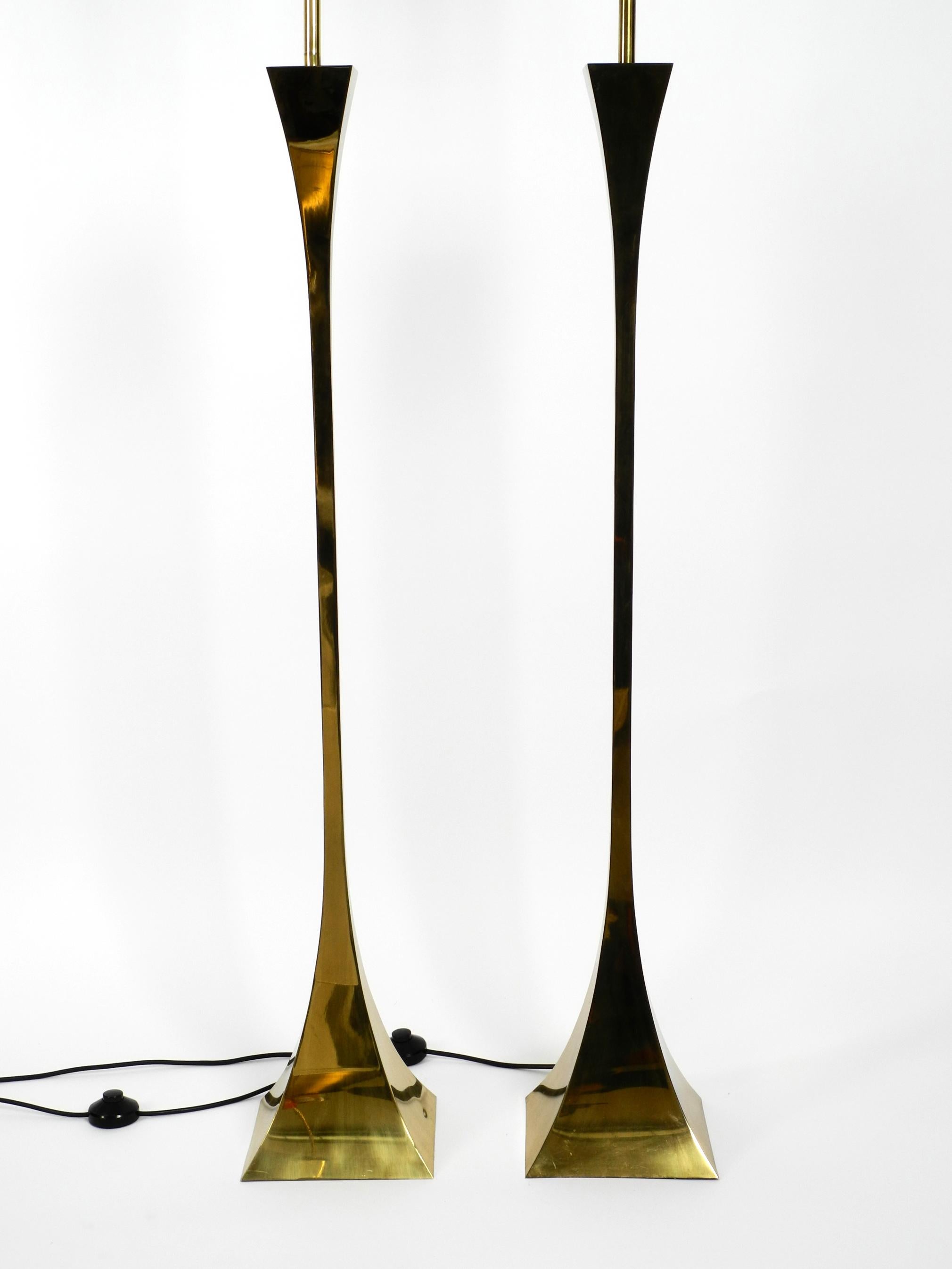 Hollywood Regency Pair of 1970s Brass Floor Lamps by Tonello and Montagna Grillo for High Society For Sale