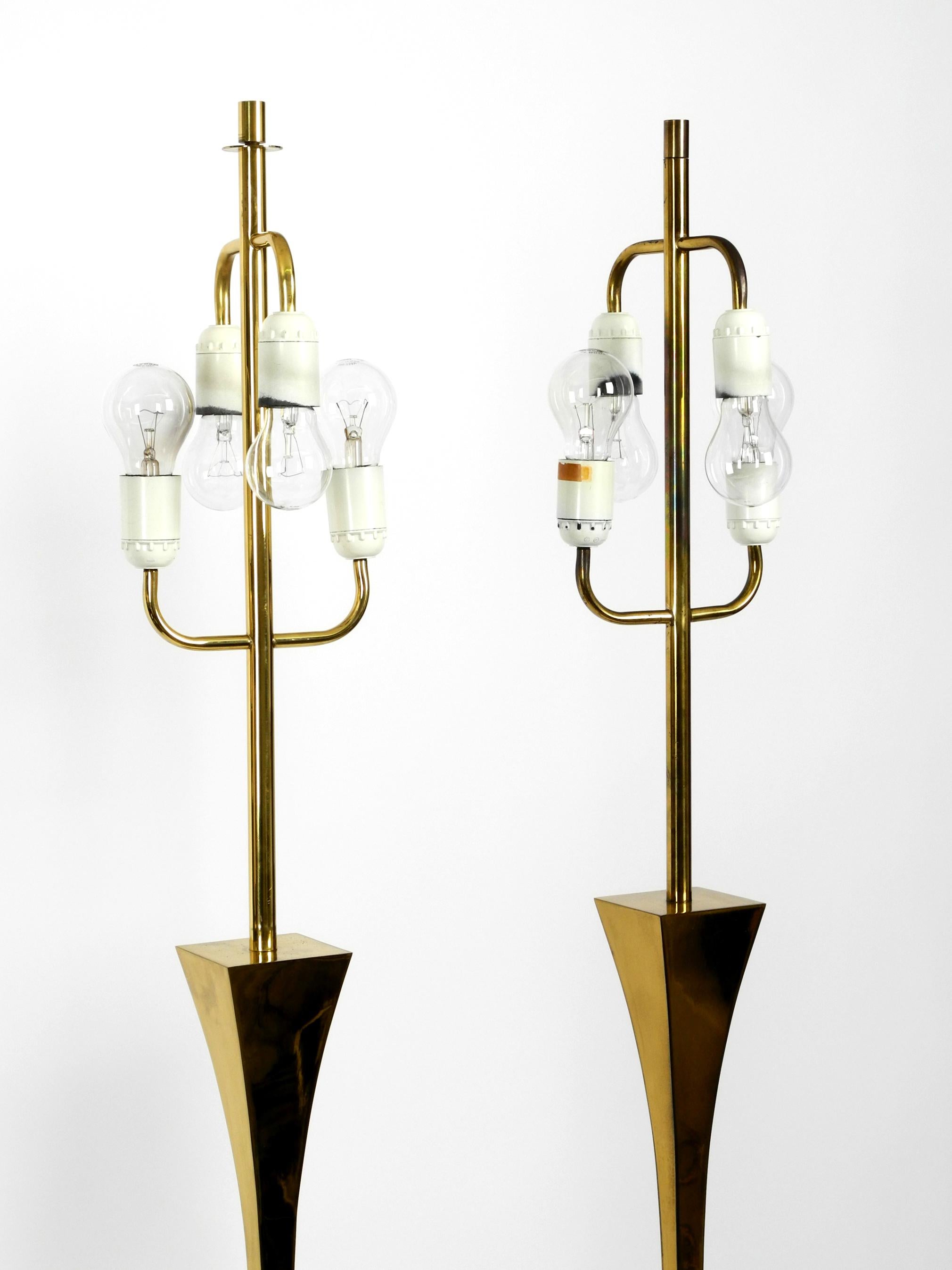 Italian Pair of 1970s Brass Floor Lamps by Tonello and Montagna Grillo for High Society For Sale