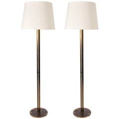 Pair of 1970s Brass Floor Lamps