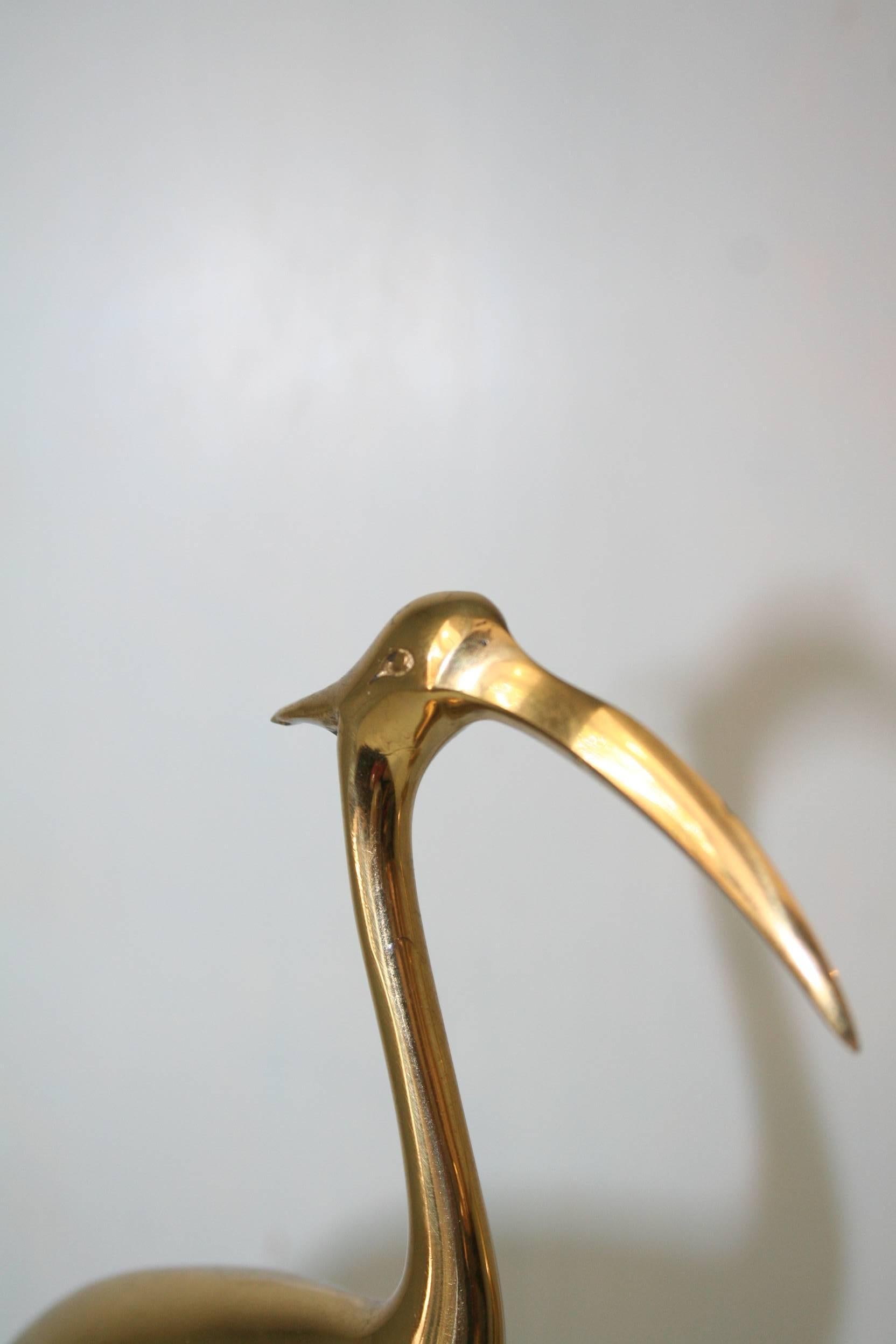 Pair of 1970s Brass Herons 3