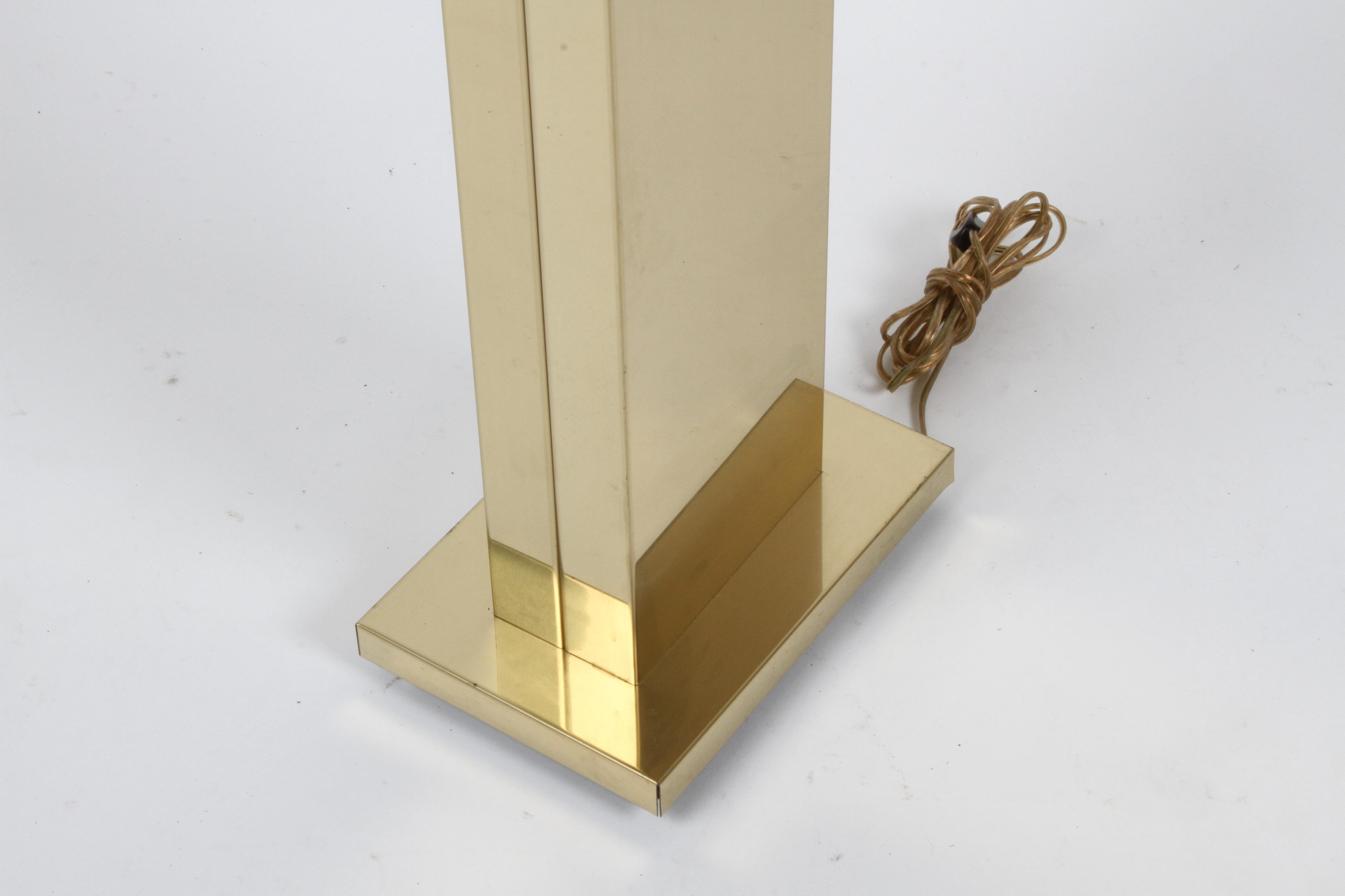 Pair of 1970s Brass Monolith Skyscraper Torchiere Floor Lamps by Casella 2