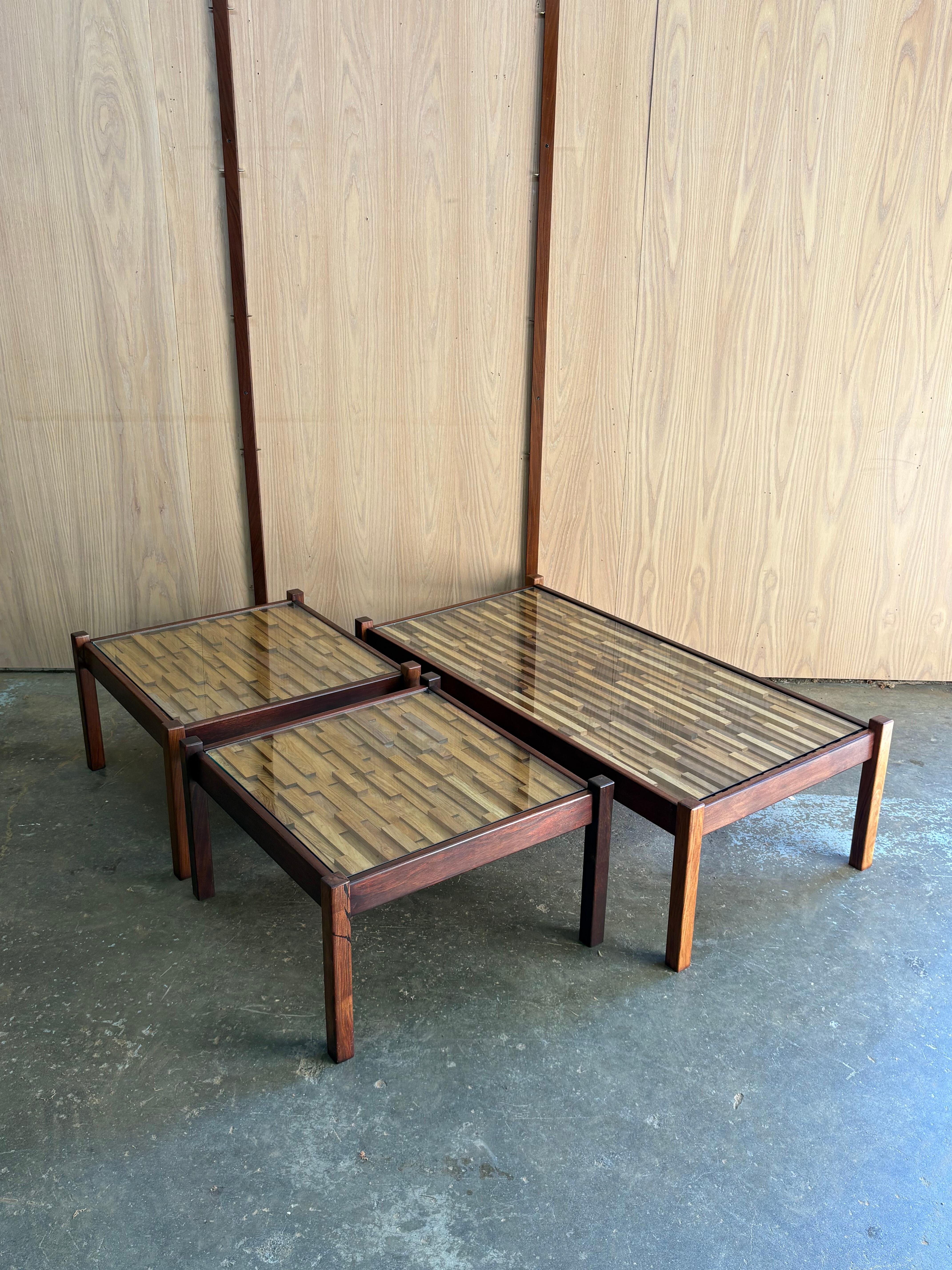 Pair of 1970s Brazilian Hardwood Side  End Tables by Percival Lafer For Sale 4