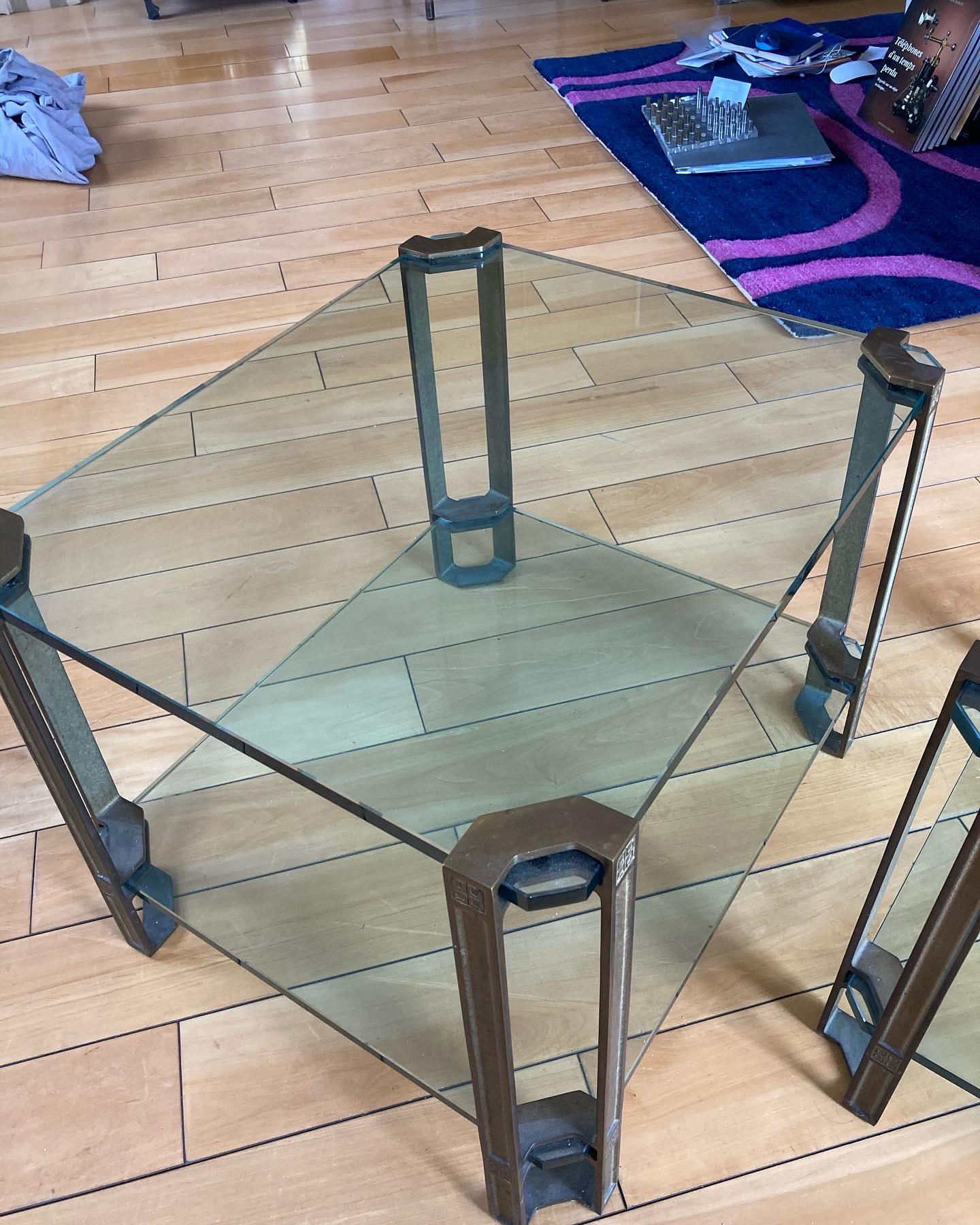 Pair of 1970's Bronze Side Tables 2