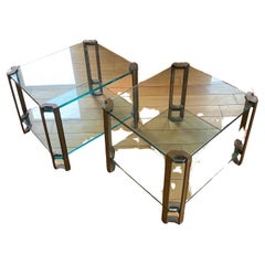 Pair of 1970's Bronze Side Tables