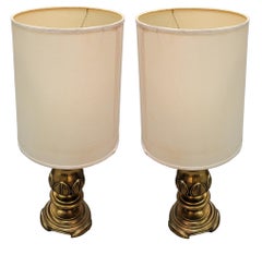 Pair of 1970s Bronze Table Lamps