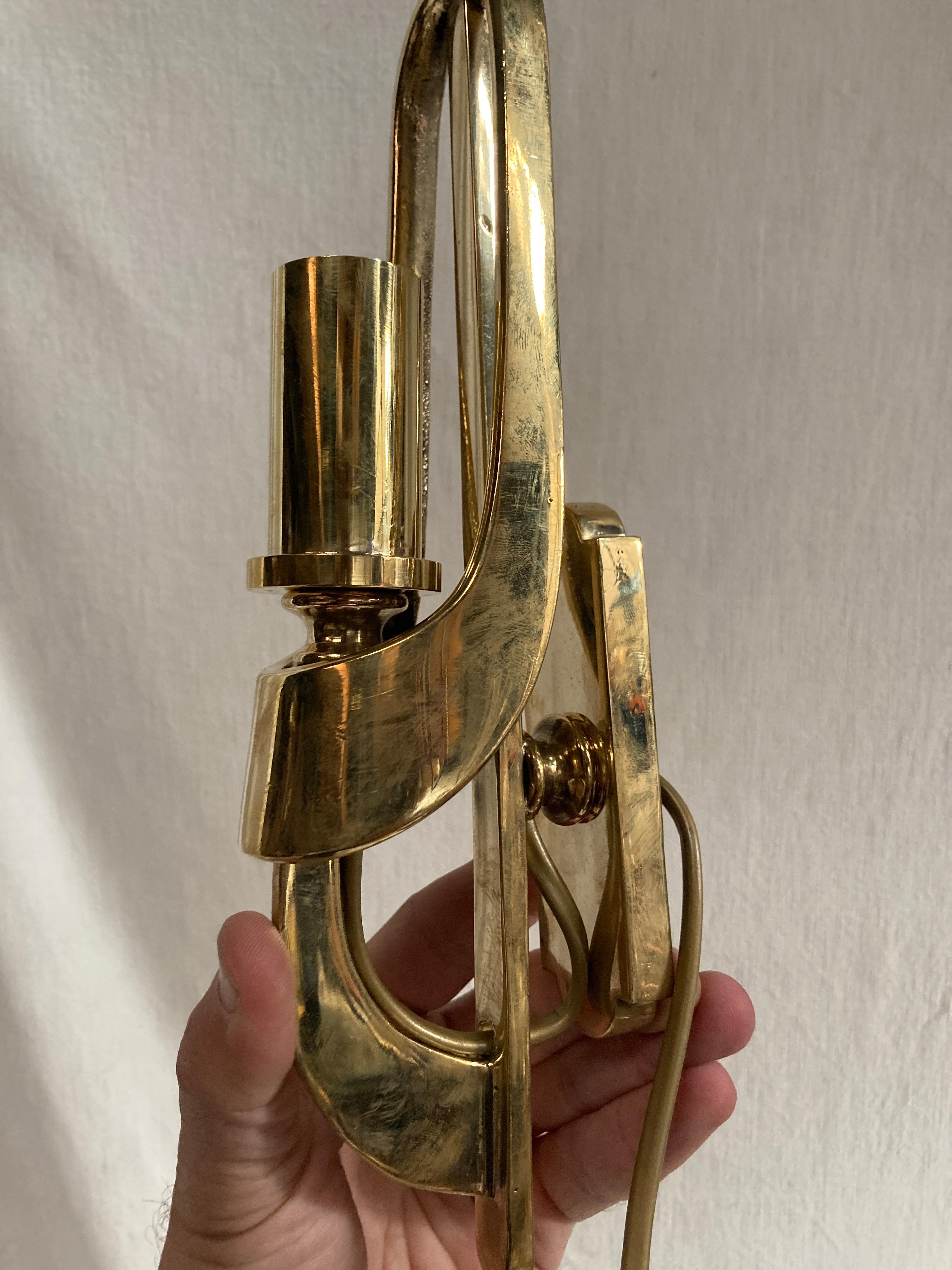 Late 20th Century Pair of 1970's Brutalist bronze sconces For Sale