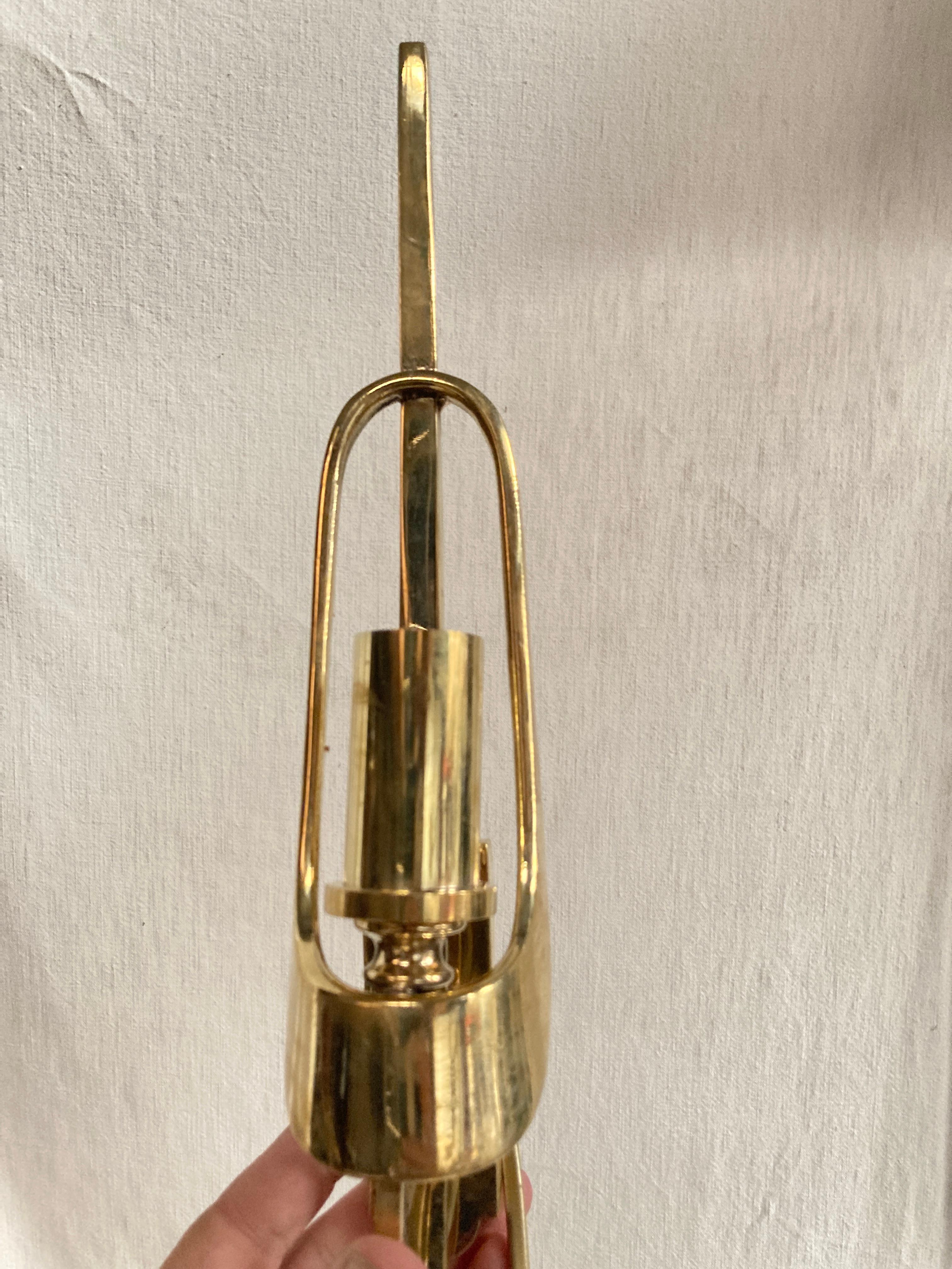 Pair of 1970's Brutalist bronze sconces For Sale 1