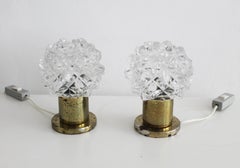 Pair of 1970's Brutalist Table Lamps nicknamed "the Crystals" by Kamenicky Senov