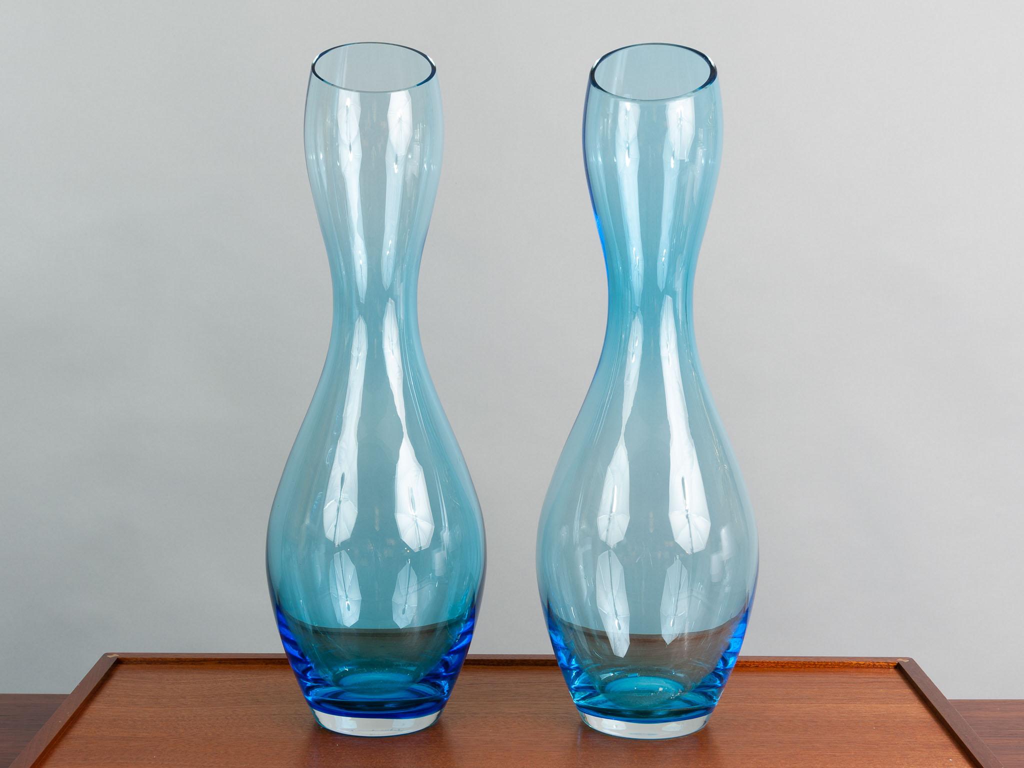 Pair of 1970s Bulbous Rosenthal Turquoise Vases In Good Condition In London, GB