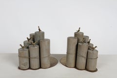 Pair of 1970s C. Jeré Nautical Ocean Pier Wood Pylons & Brass Seagull Bookends