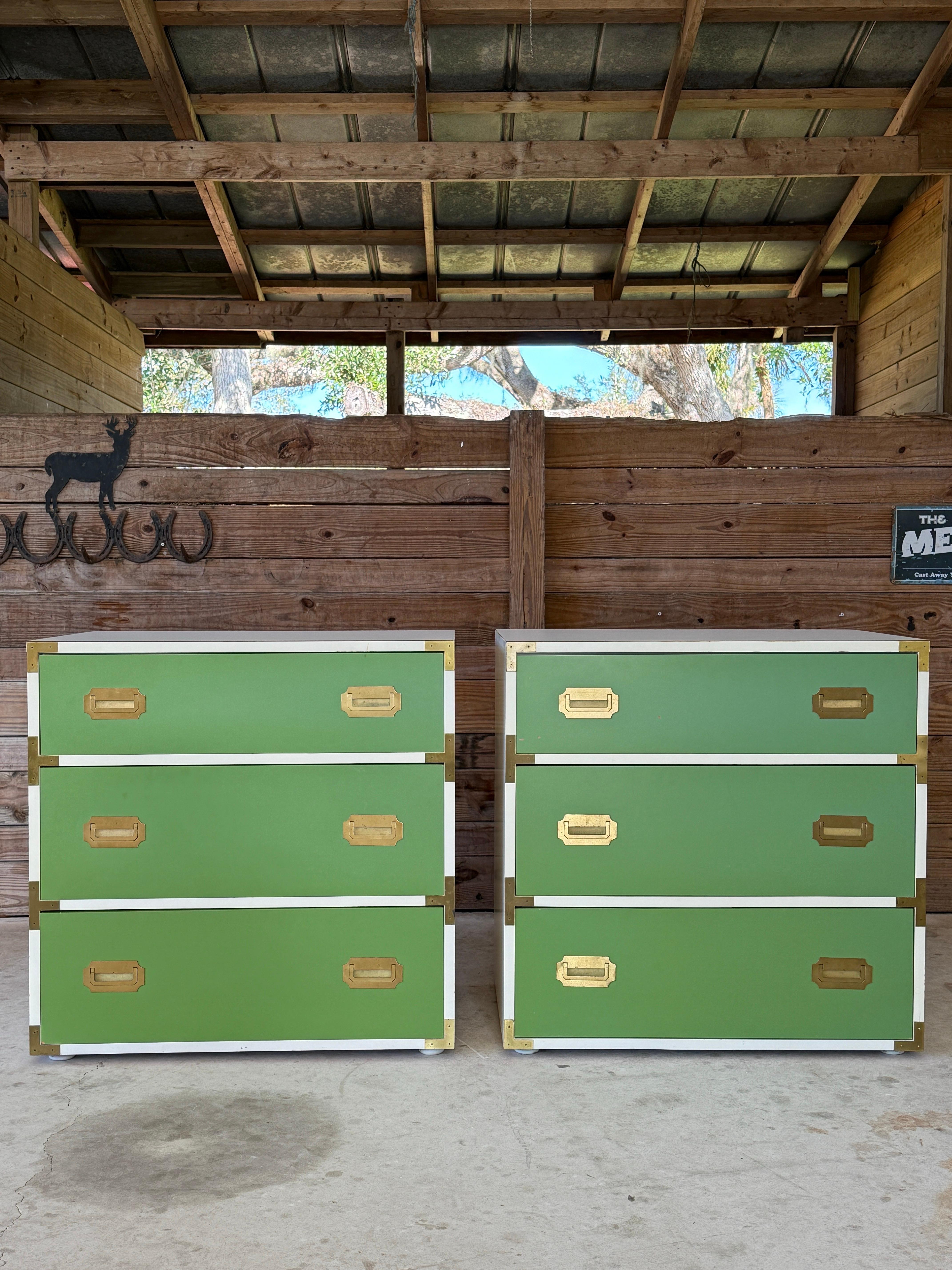 Pair of 1970's Campaign Bachelor chests-
