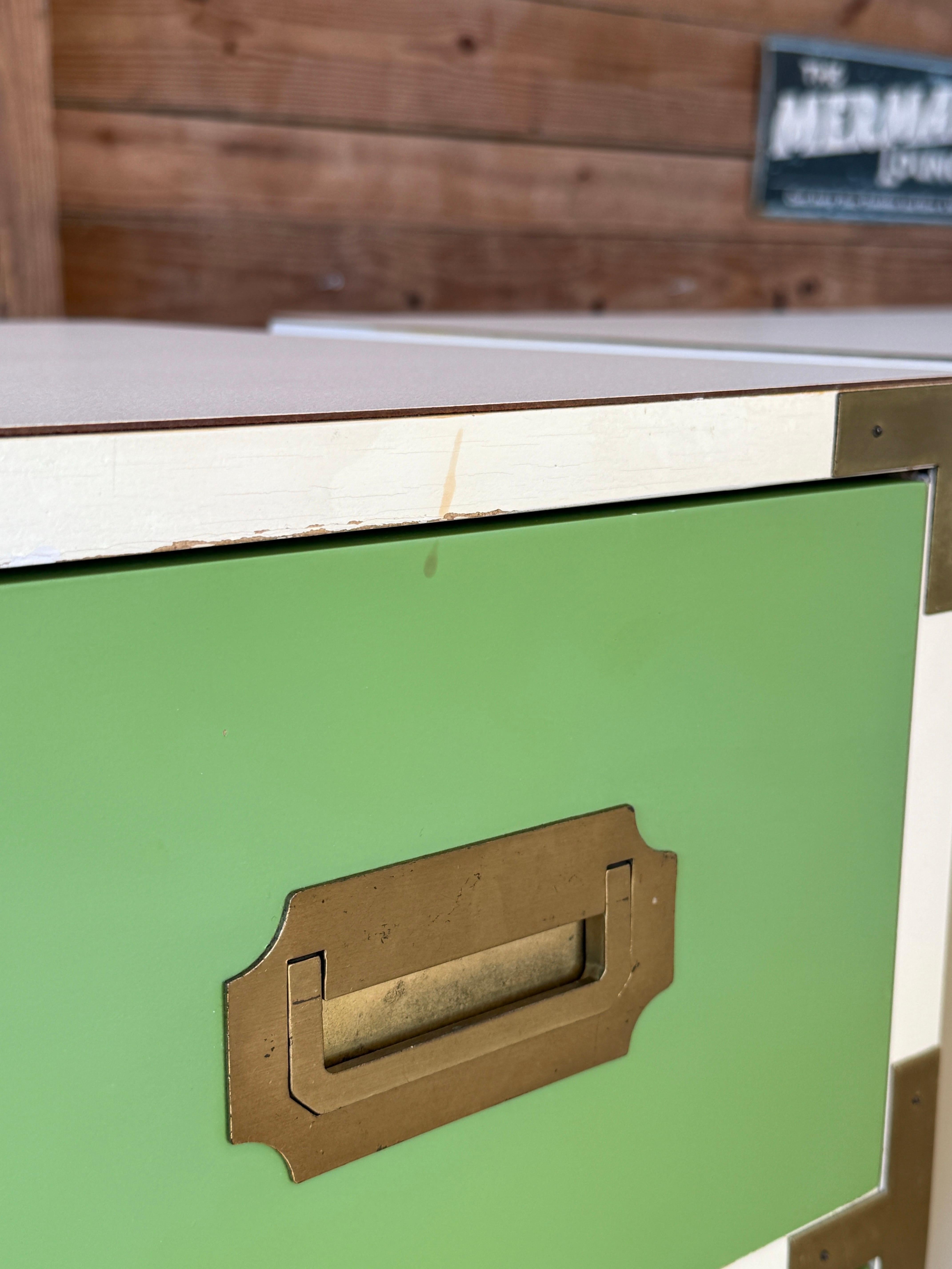 Pair of 1970's Campaign Bachelor chests-