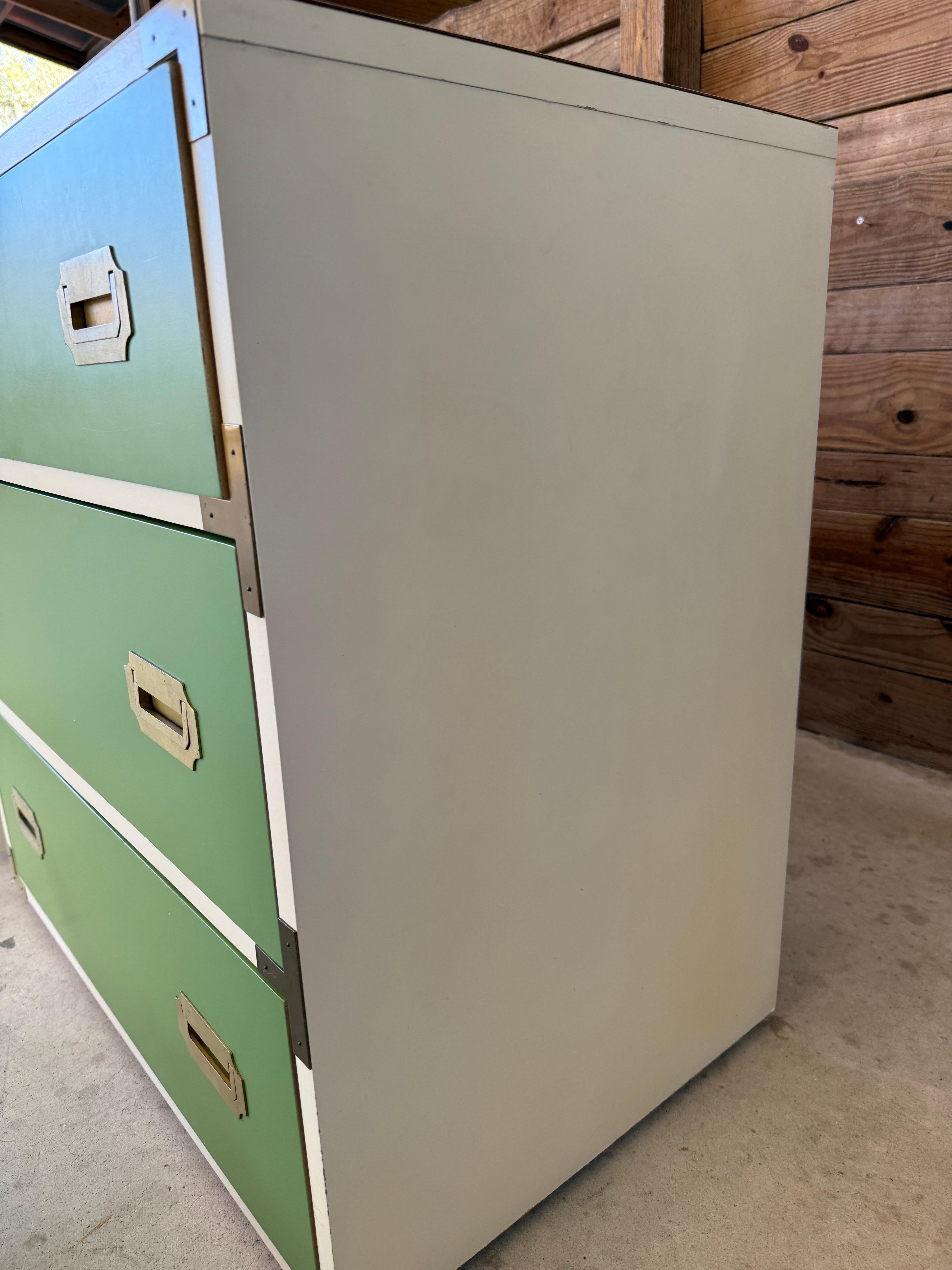 Metal Pair of 1970's Campaign Bachelor chests-