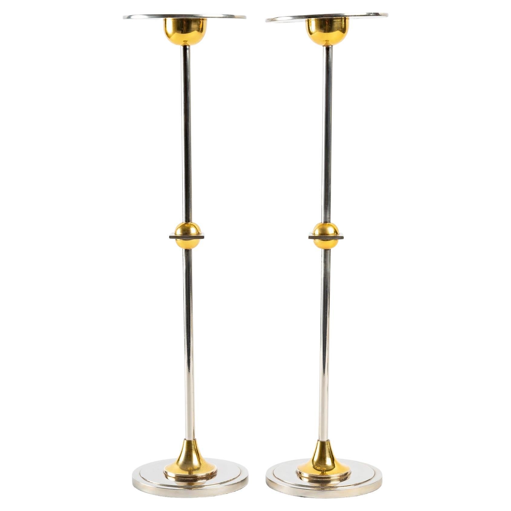 Pair of 1970s Candleholders "La Notte" Model Signed by Chrystiane Charles For Sale