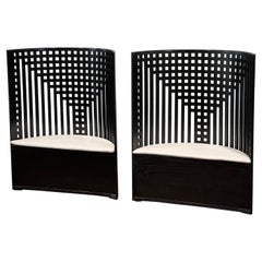 Pair of 1970s Charles Rennie Mackintosh 312 Willow Trone-Armchairs by Cassina