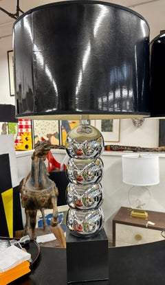 Pair of 1970's Chrome Ball Lamps Attributed To George Kovacs