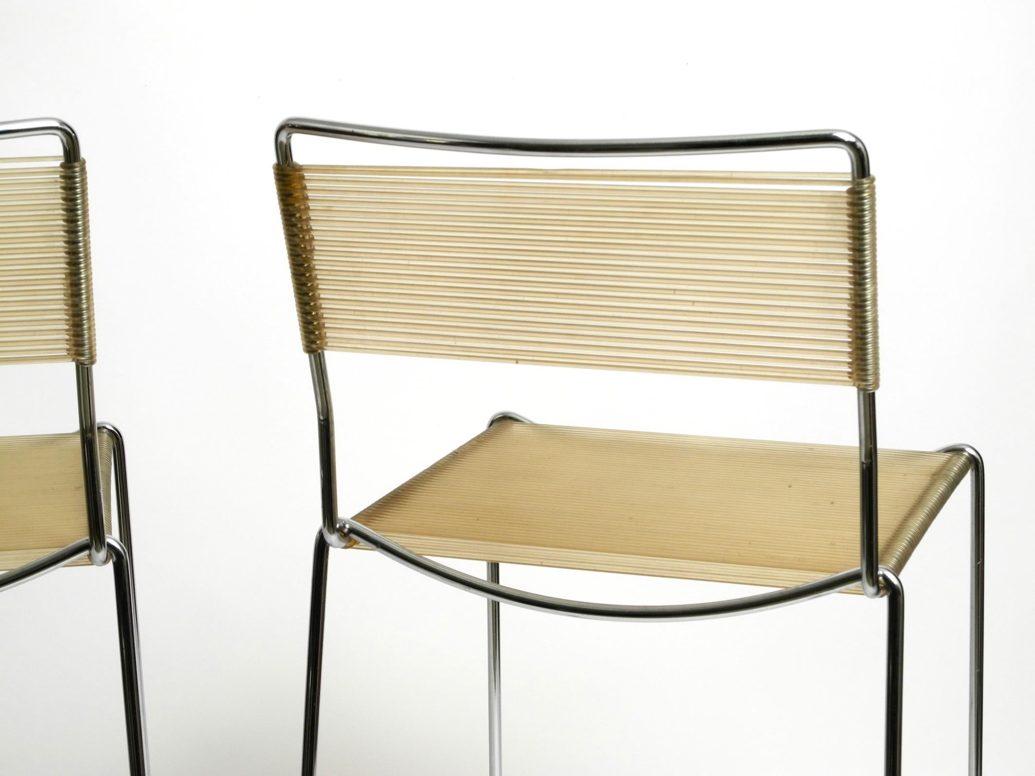 Metal Pair of 1970s chrome spaghetti bar stools by Giandomenico Belotti for Alias
