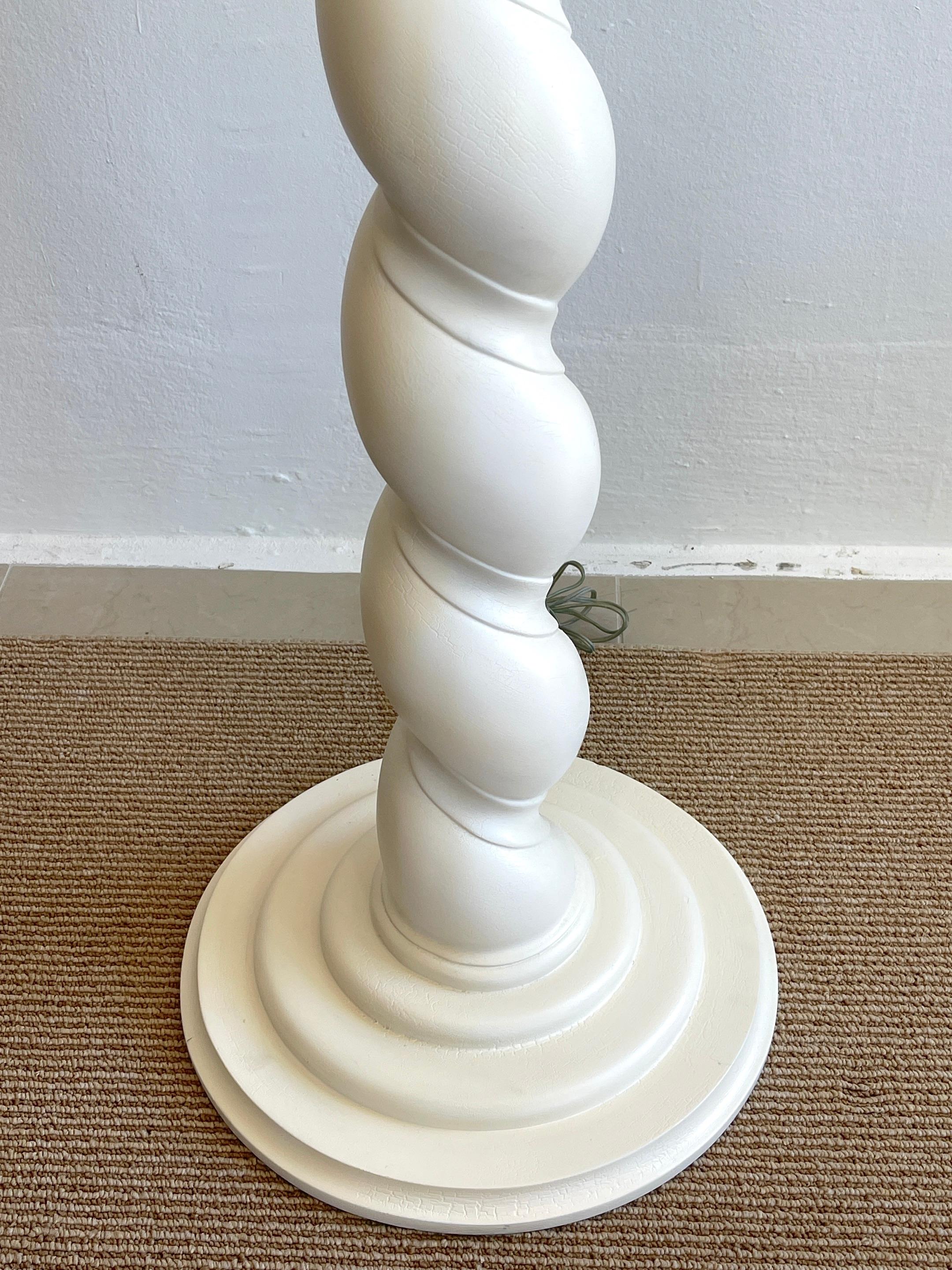 Pair of 1970s Column Plaster Column Lamps, in the Style of Micheal Taylor In Good Condition In West Palm Beach, FL
