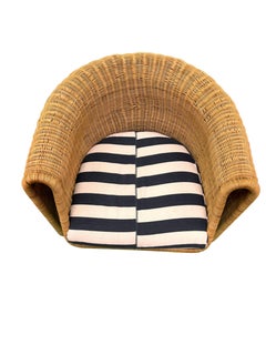 Pair of 1970s Curved Rattan Lounge Chairs by Founders