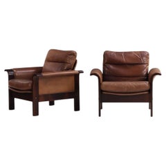 Pair of 1970s Danish Leather Lounge Chairs by Georg Thams for A/S Vejen