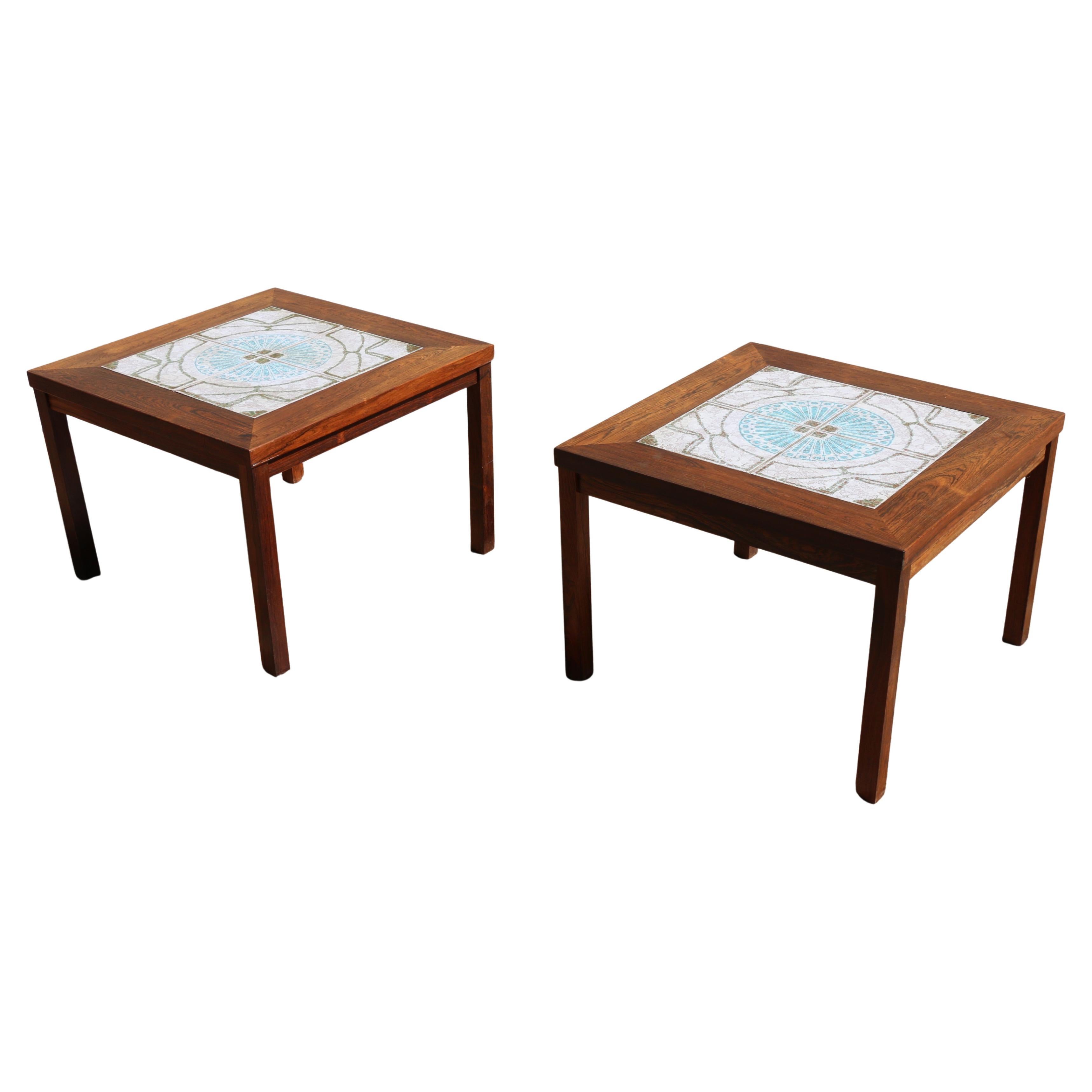 Paire de tables d'appoint modernes danoises en palissandre des années 1970 en vente
