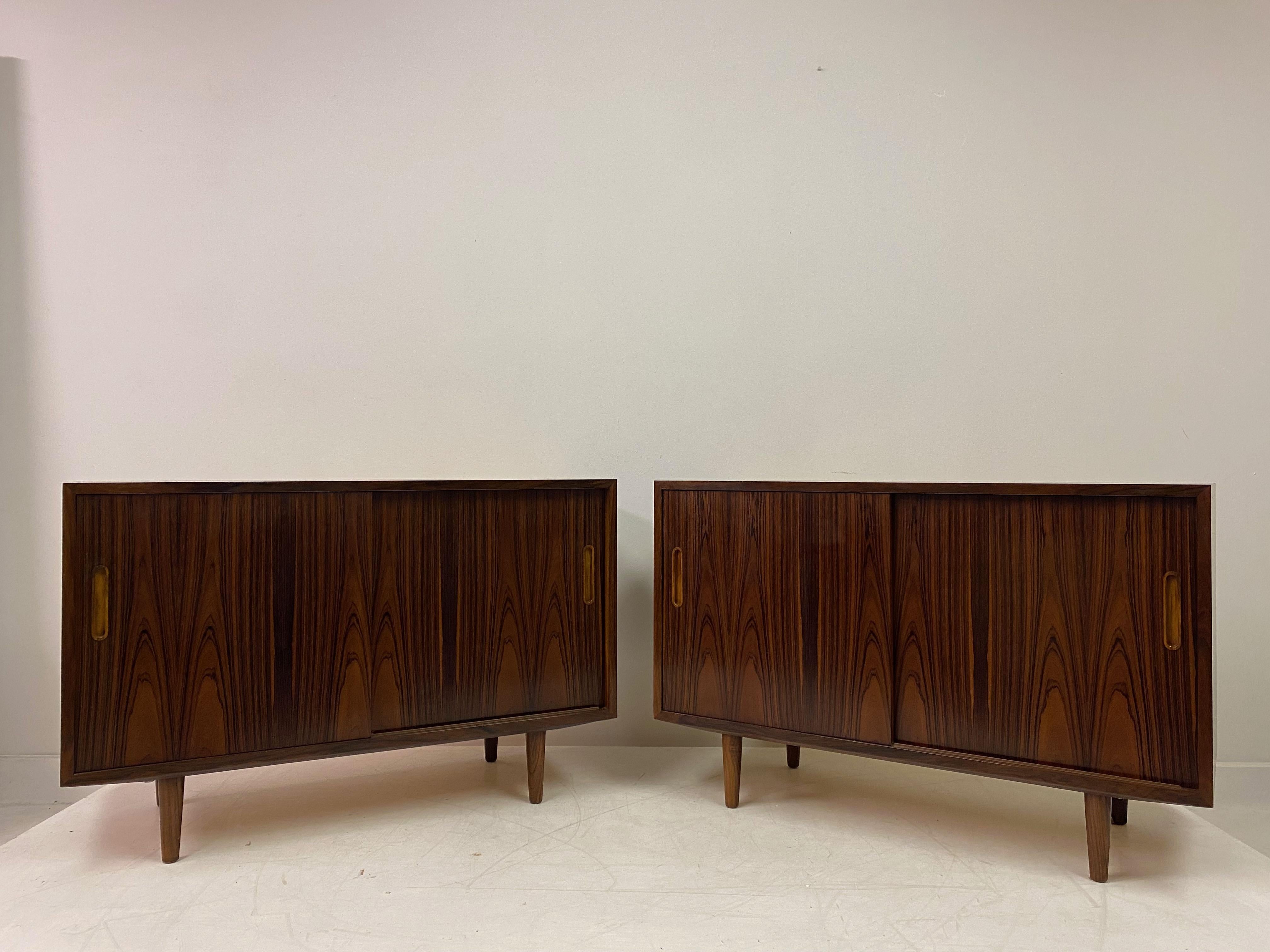Pair of 1970s Danish Rosewood Cabinets by Poul Hundevad 5
