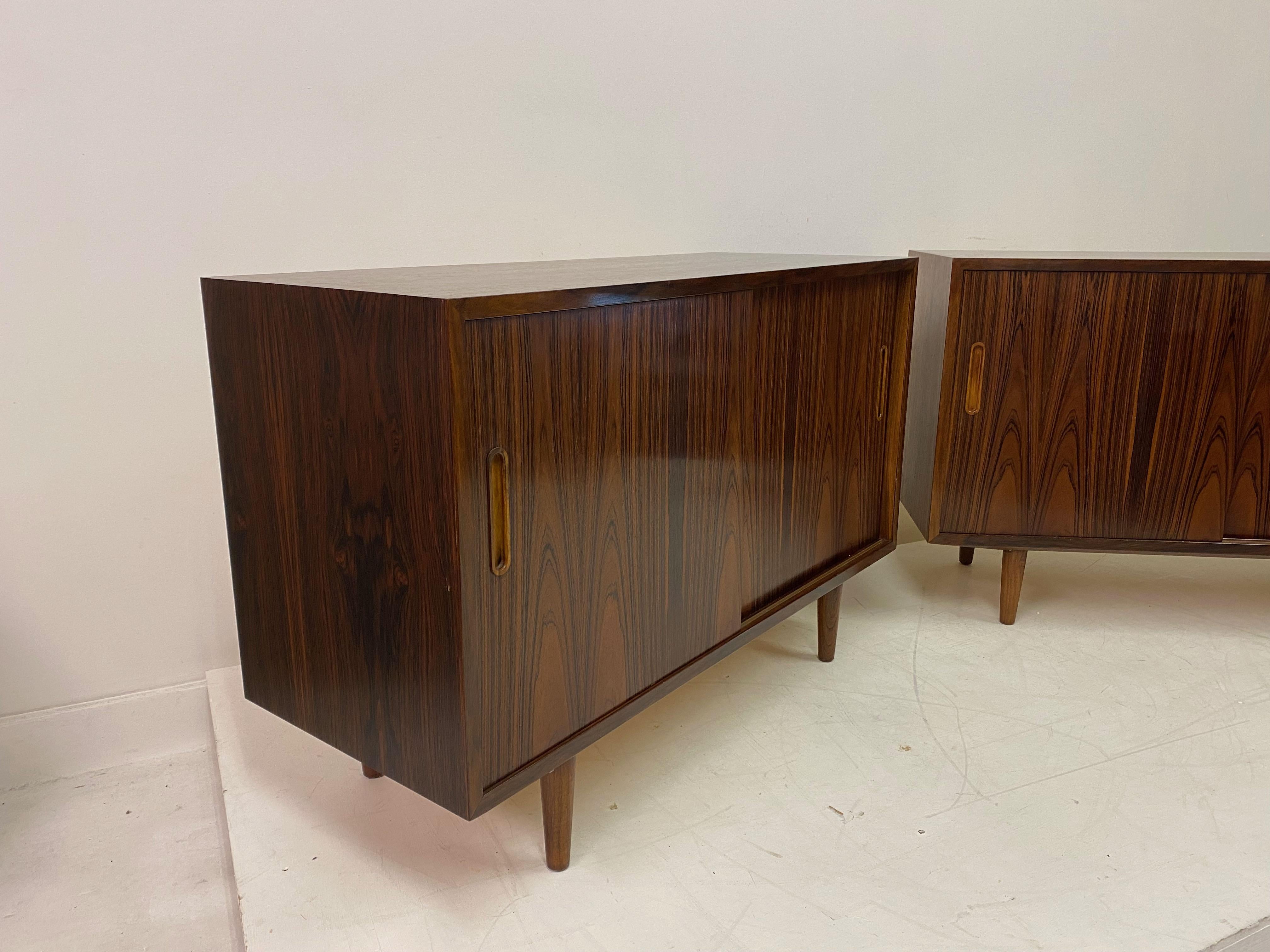 Pair of 1970s Danish Rosewood Cabinets by Poul Hundevad 6