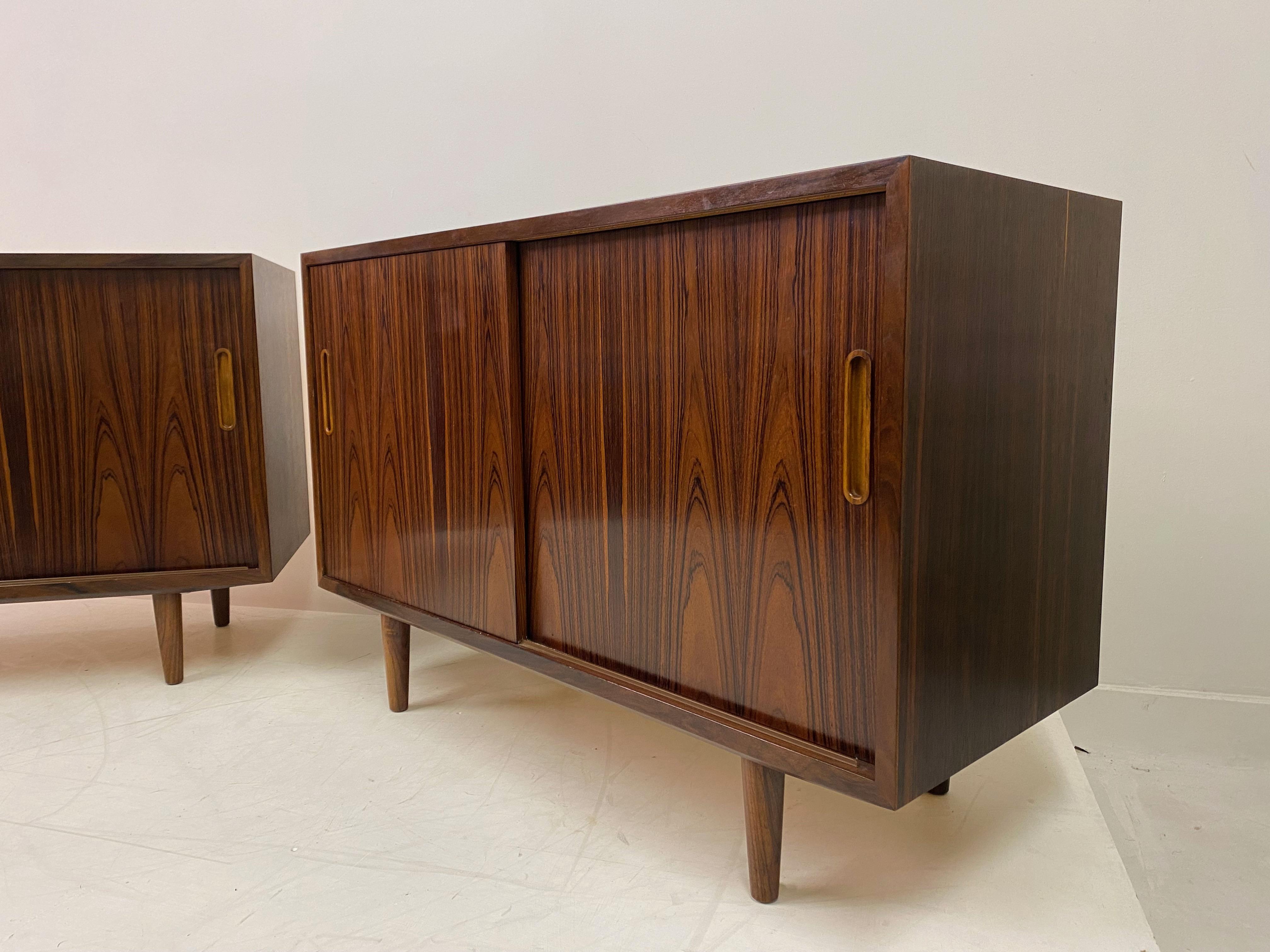 Pair of 1970s Danish Rosewood Cabinets by Poul Hundevad 9