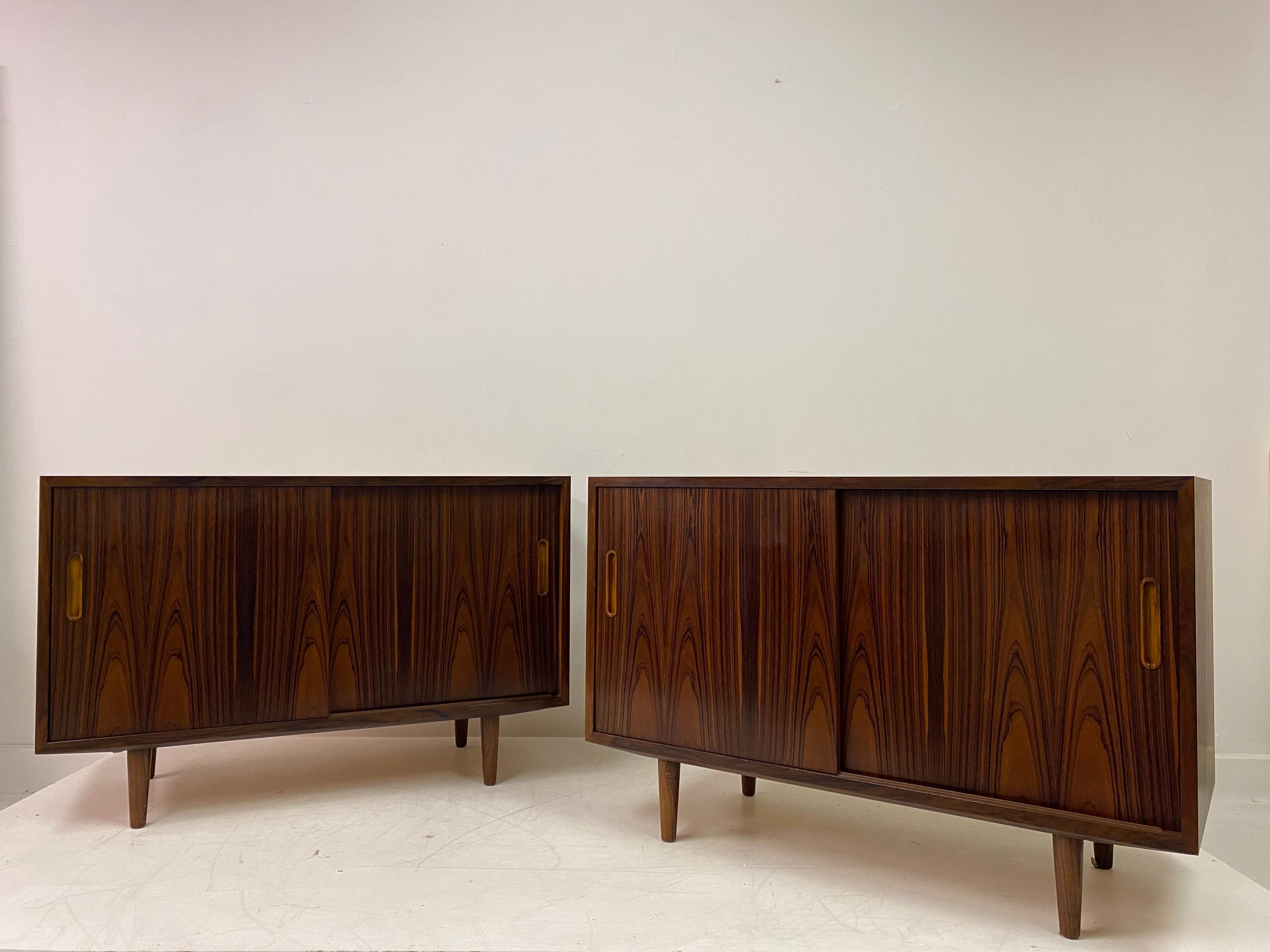 Pair of 1970s Danish Rosewood Cabinets by Poul Hundevad 10