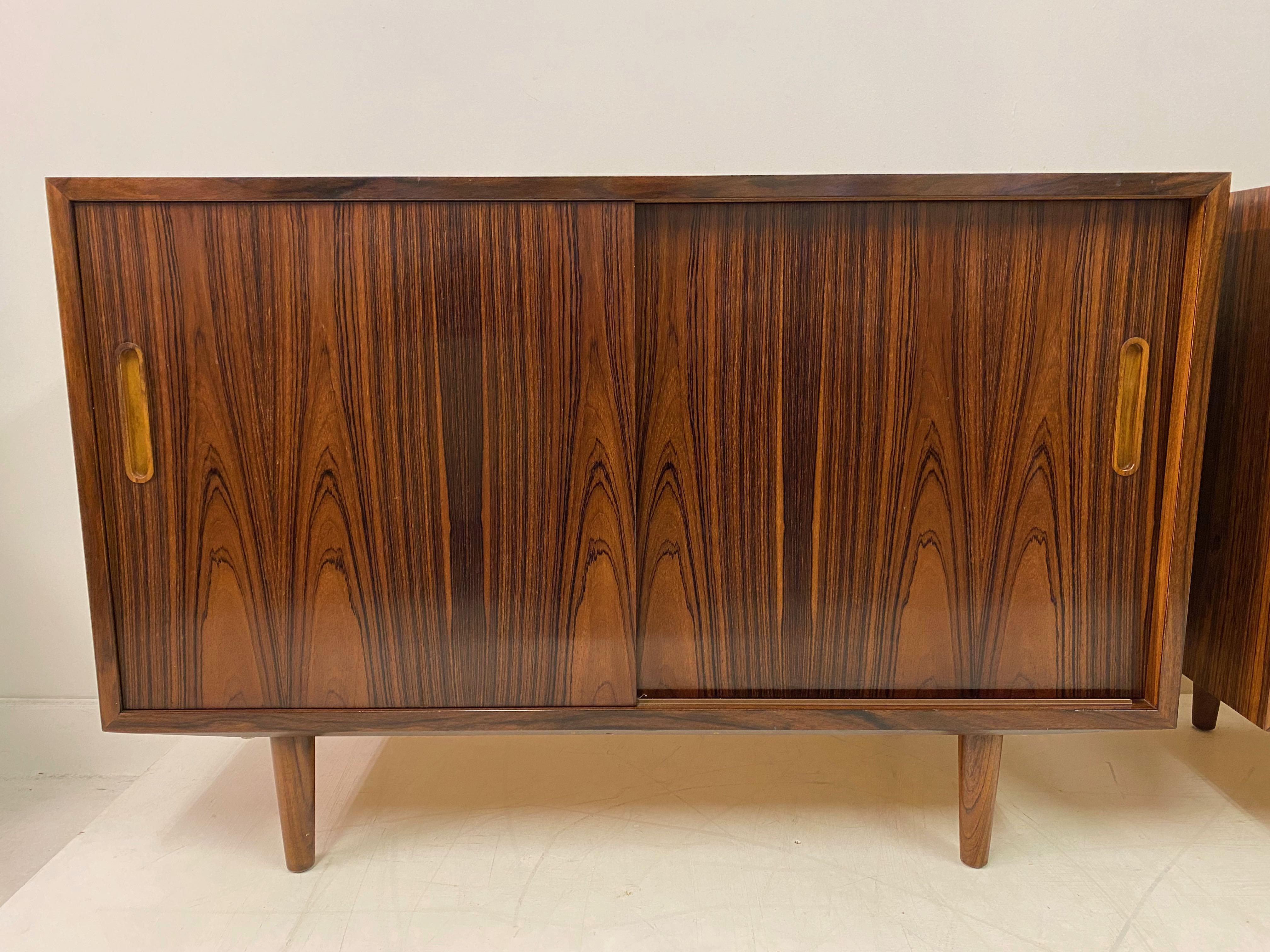 Mid-Century Modern Pair of 1970s Danish Rosewood Cabinets by Poul Hundevad
