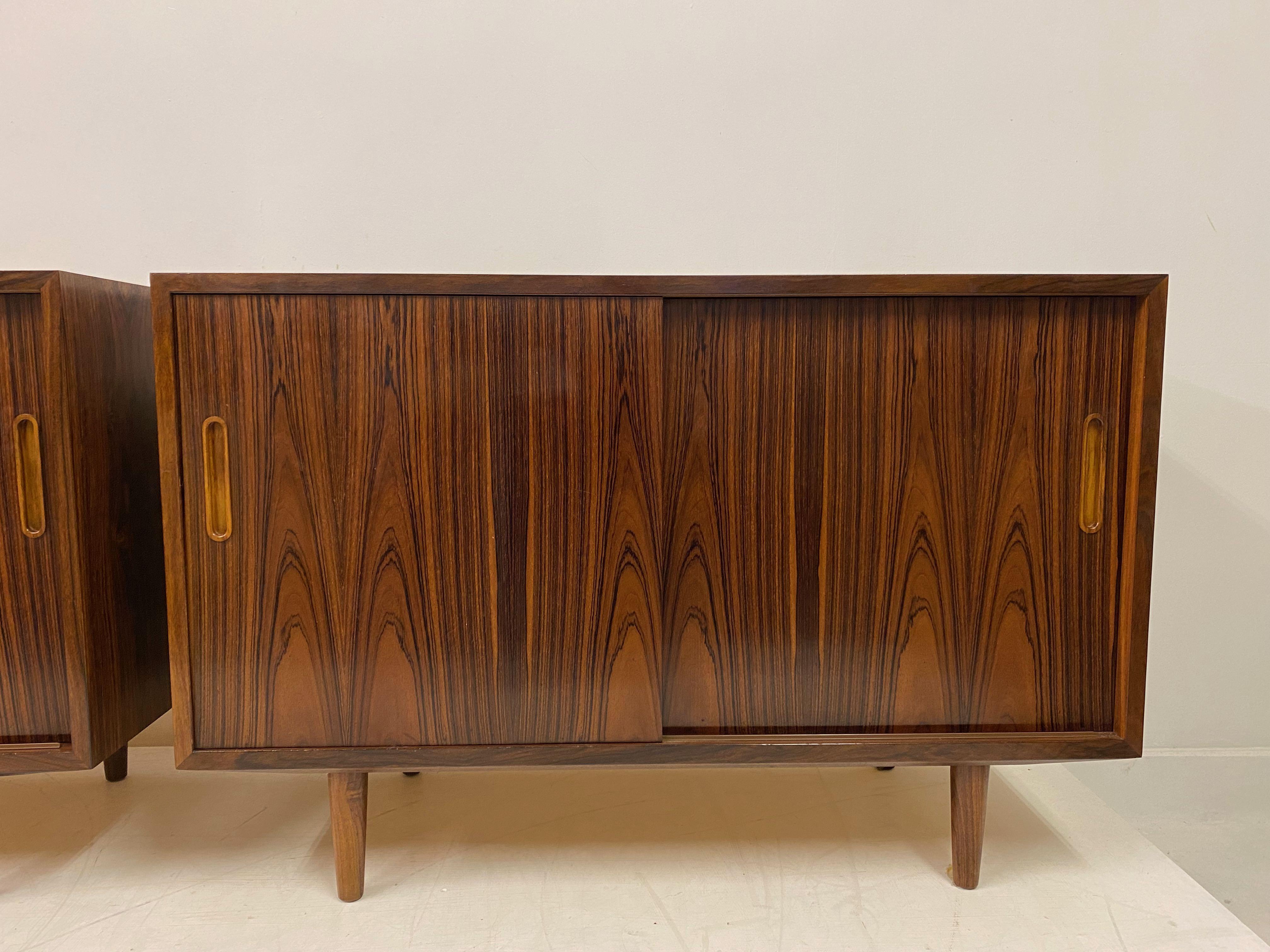 Pair of 1970s Danish Rosewood Cabinets by Poul Hundevad In Good Condition In London, London