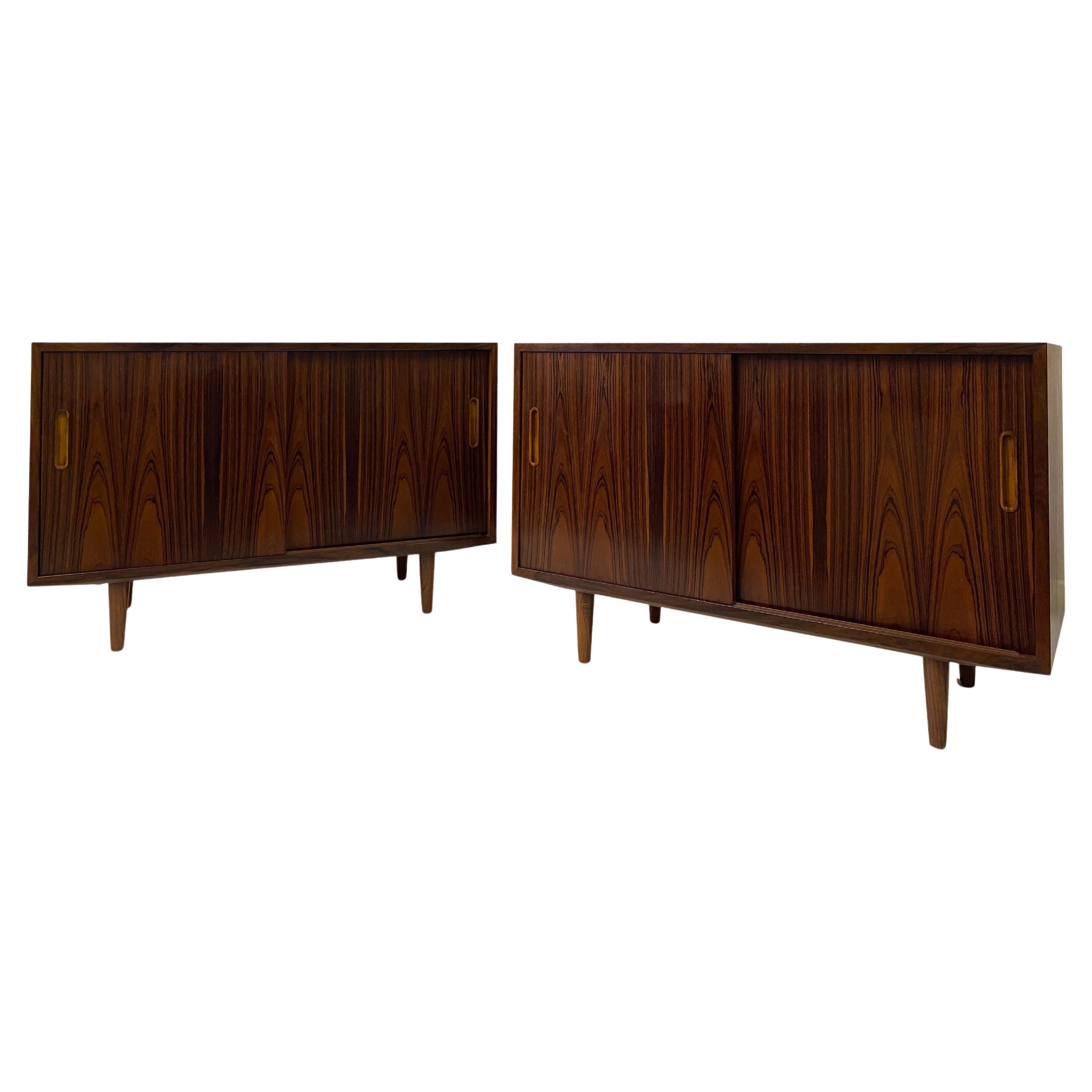 Pair of 1970s Danish Rosewood Cabinets by Poul Hundevad