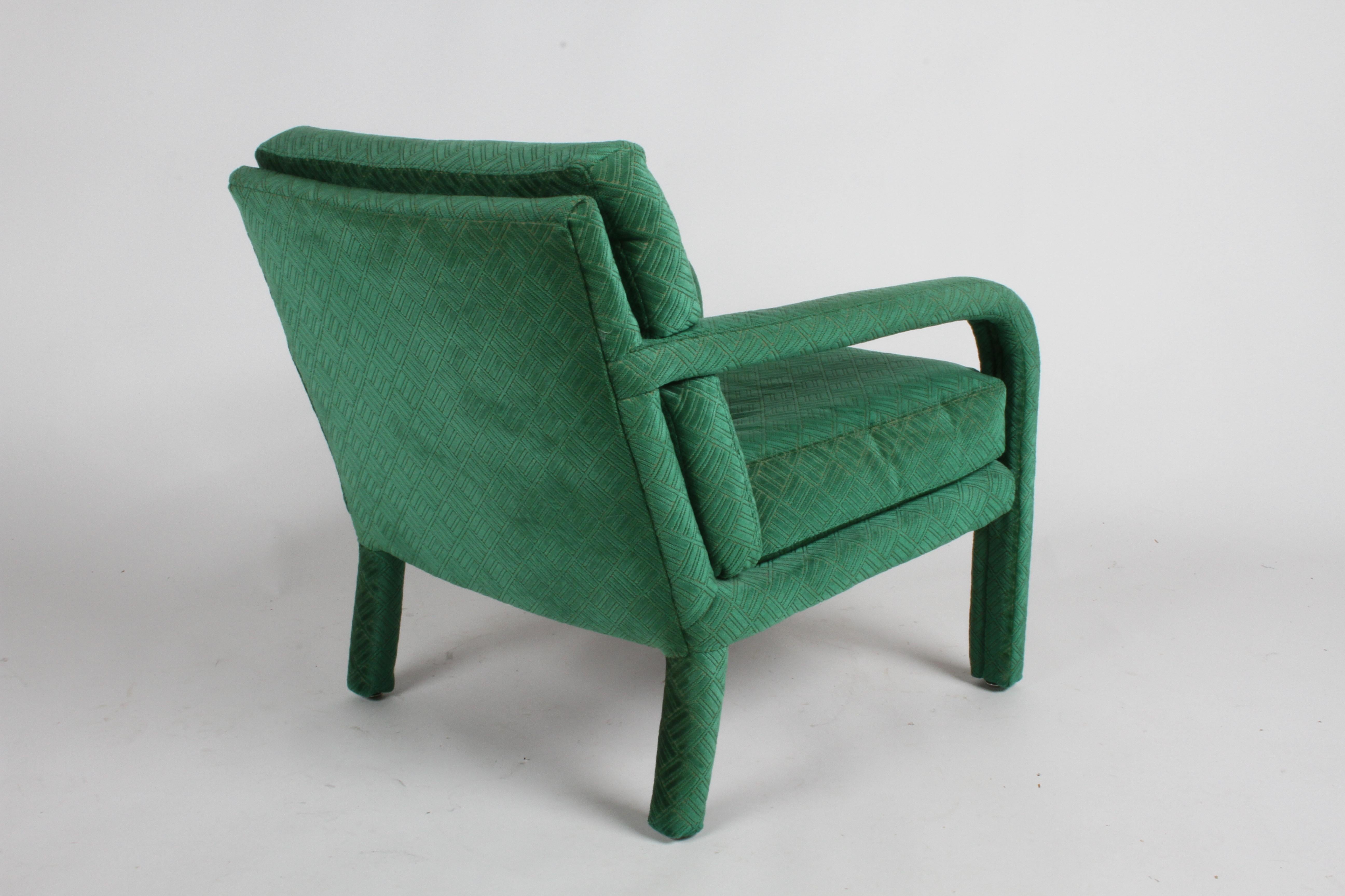 Pair of 1970s Directional Lounge Chairs in a Textured Emerald Green Upholstery 4