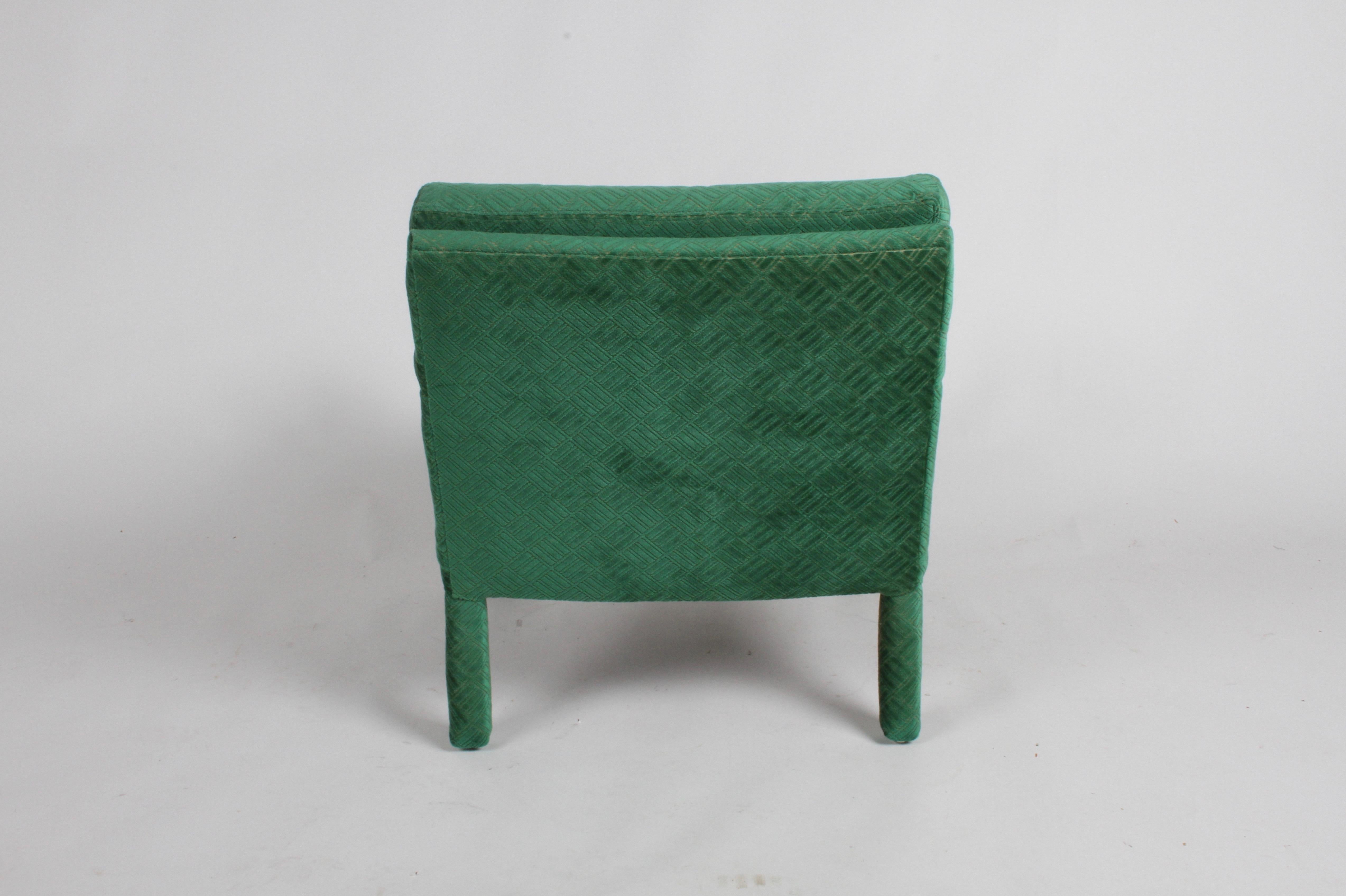 Pair of 1970s Directional Lounge Chairs in a Textured Emerald Green Upholstery 5