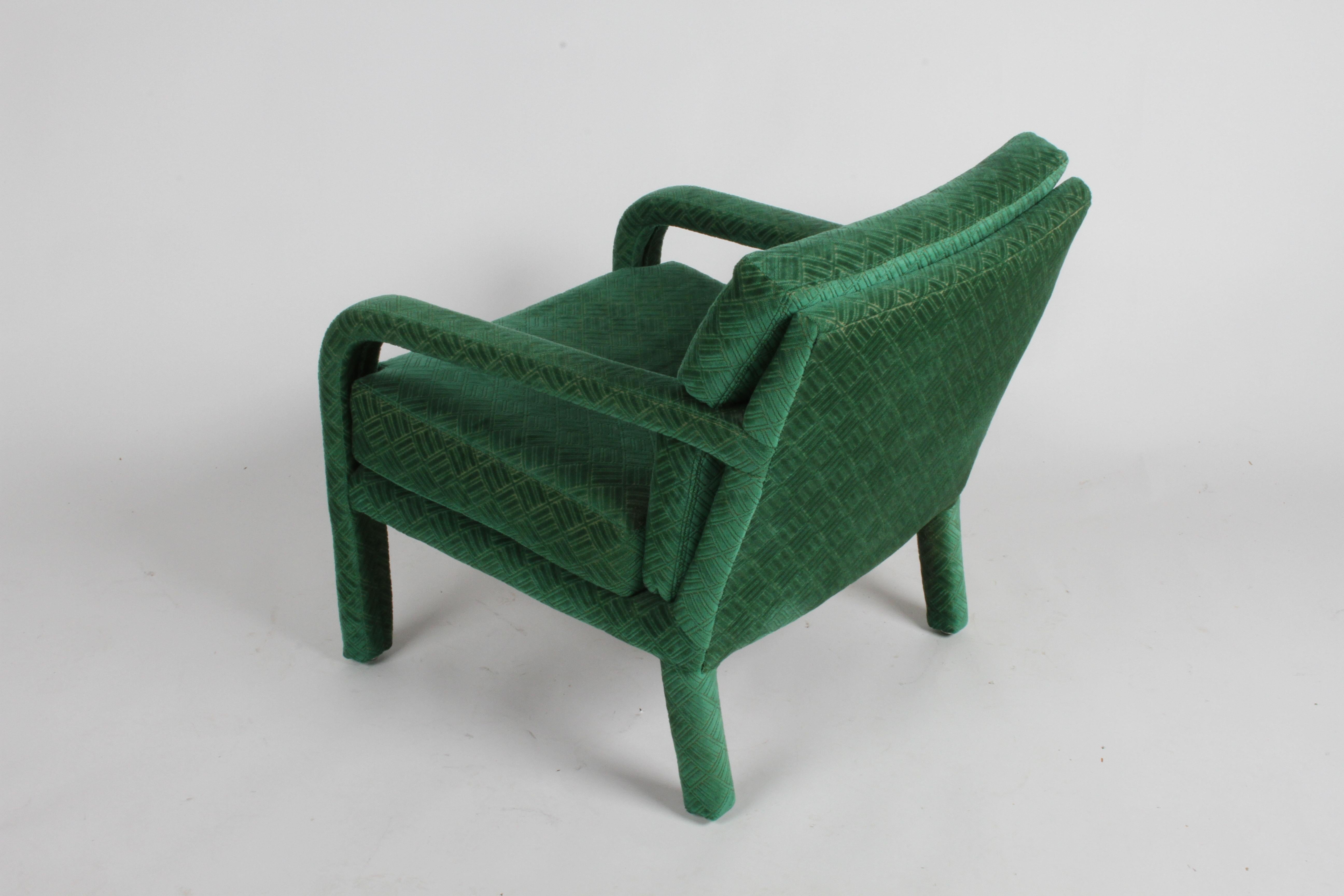 Pair of 1970s Directional Lounge Chairs in a Textured Emerald Green Upholstery 6