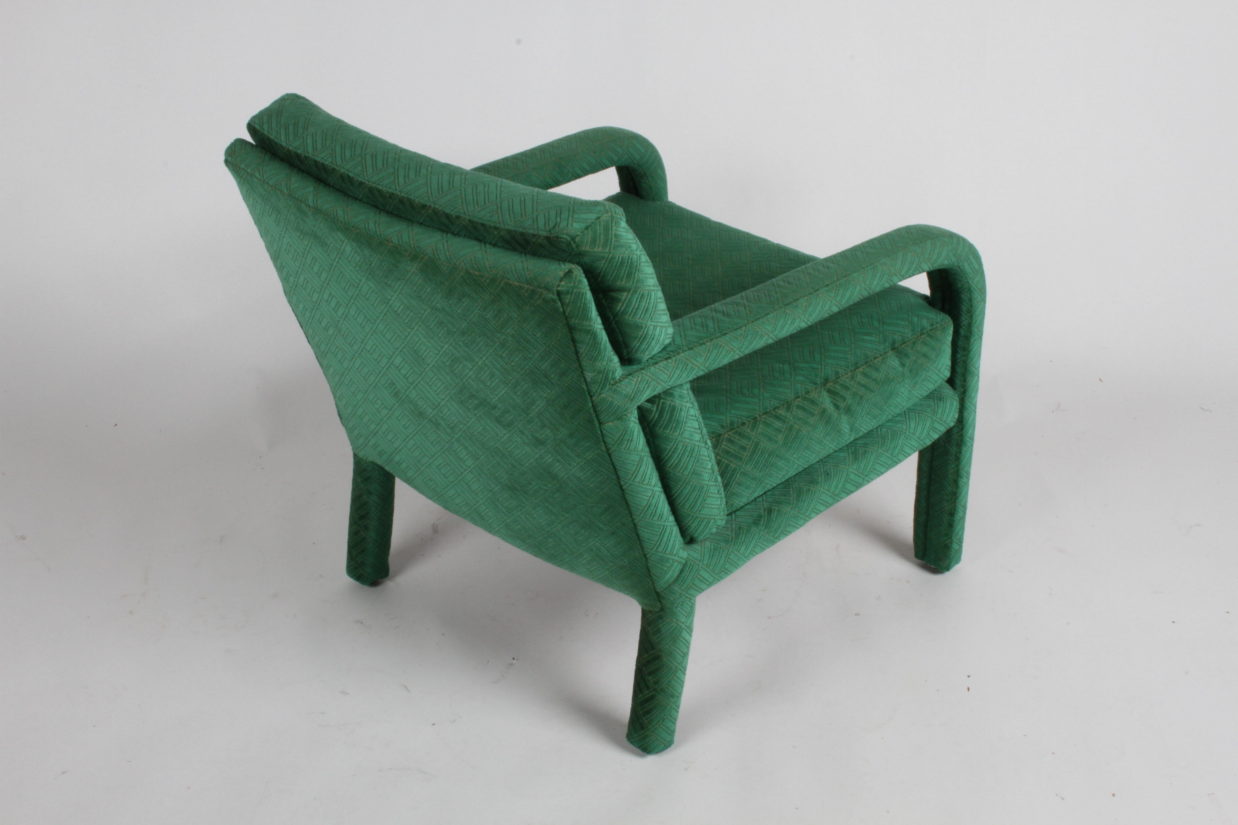 Pair of 1970s Directional Lounge Chairs in a Textured Emerald Green Upholstery 3