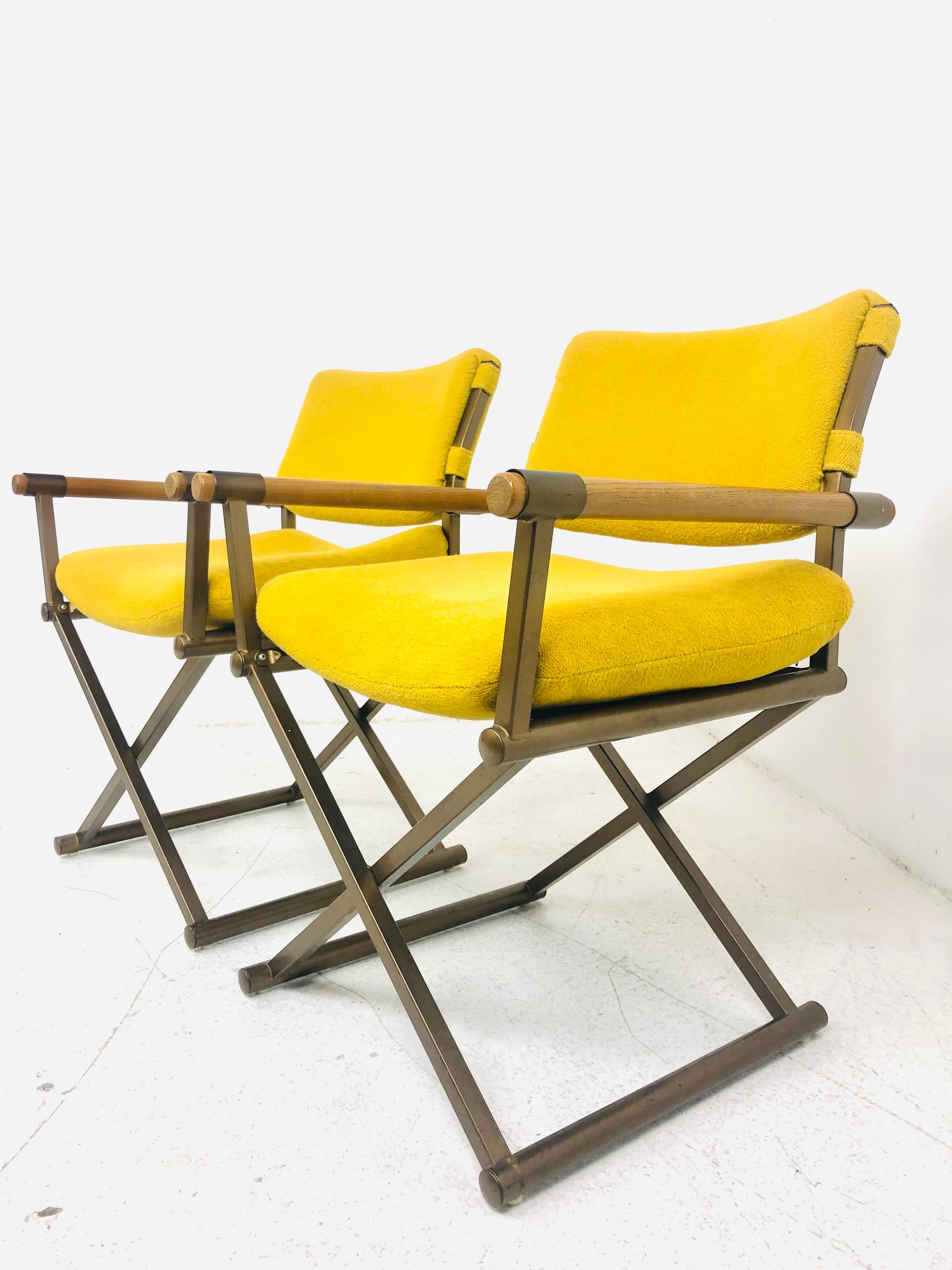 Pair of 1970s Director's Chairs in the Style of Milo Baughman 4